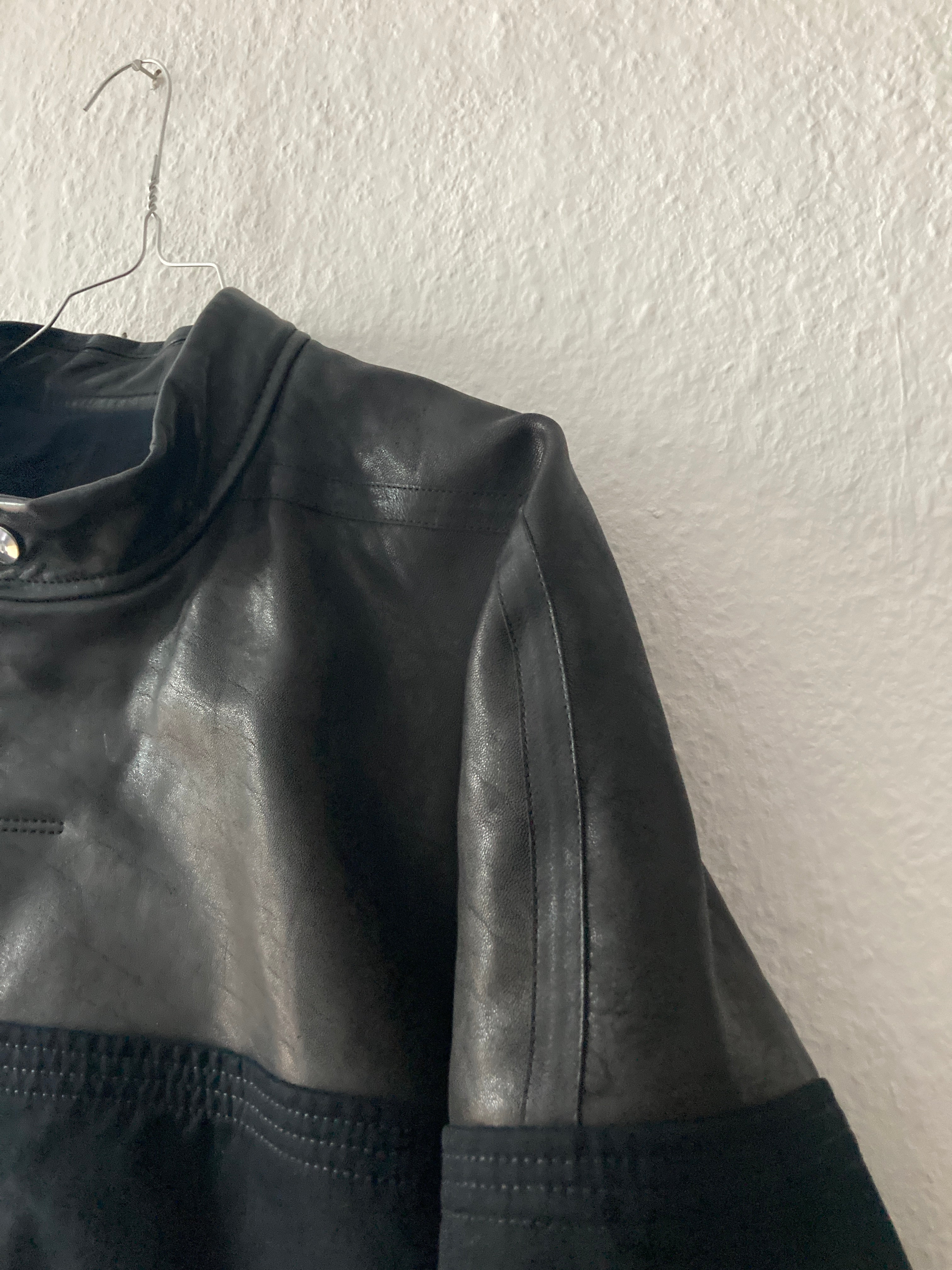 F/W 12 "MOUNTAIN" Runway Horse Leather Moleskin Worker Jacket in Black