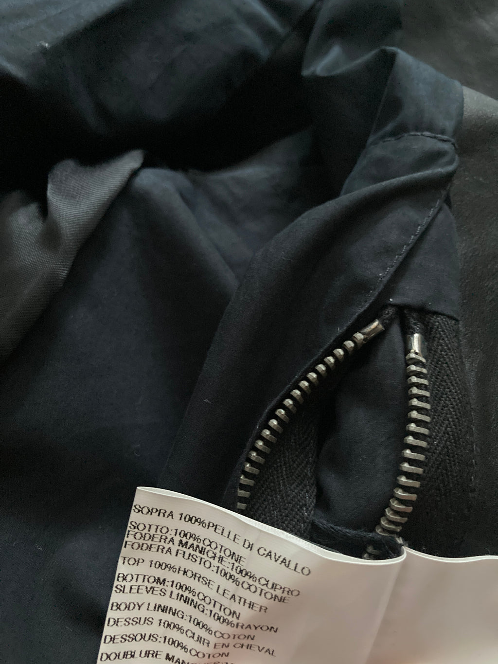 F/W 12 "MOUNTAIN" Runway Horse Leather Moleskin Worker Jacket in Black