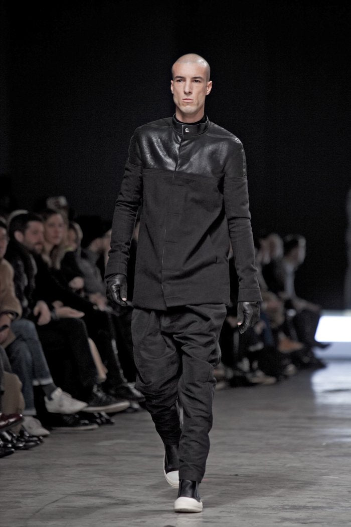 F/W 12 "MOUNTAIN" Runway Horse Leather Moleskin Worker Jacket in Black