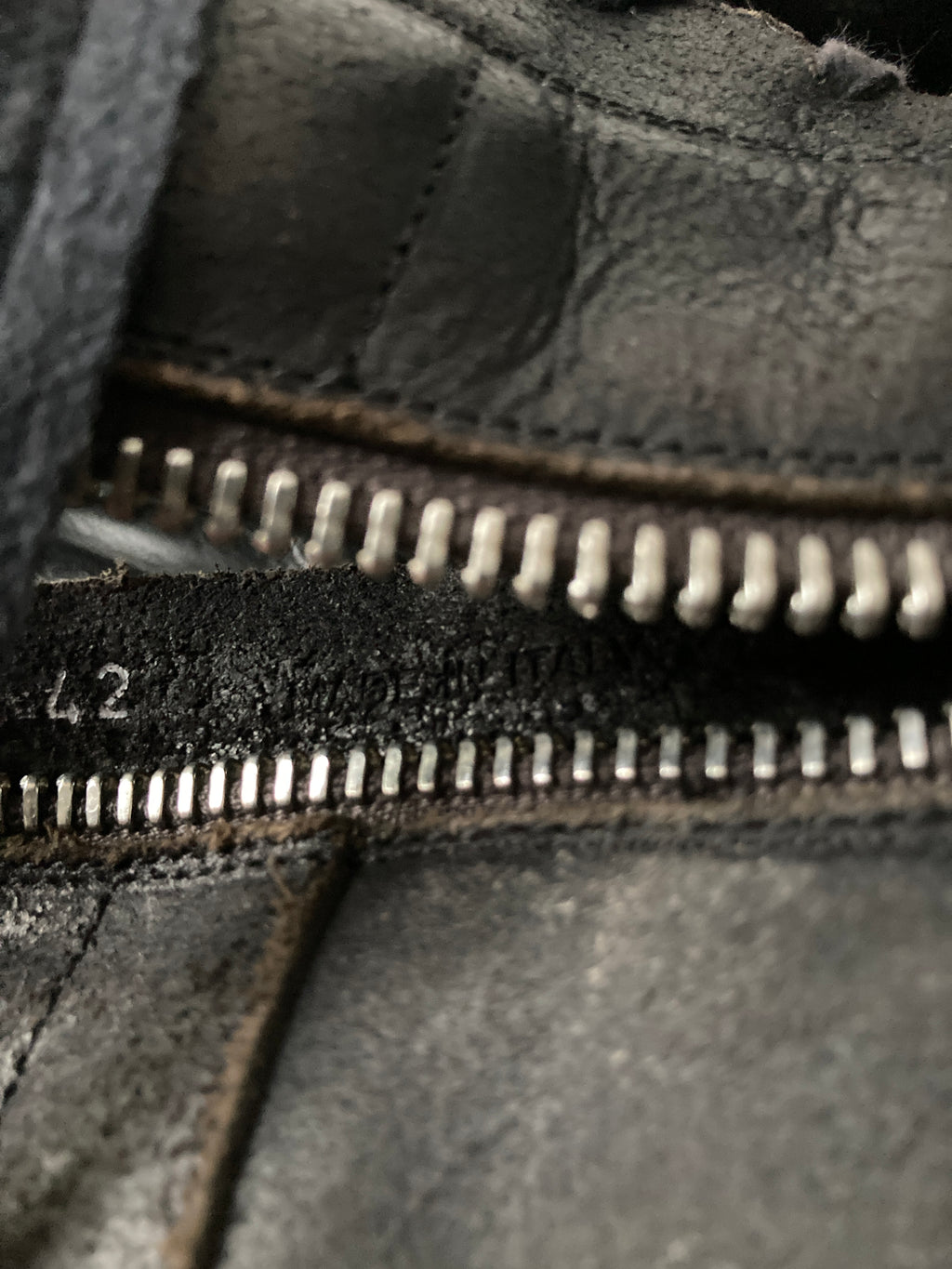 S/S 15 “FAUN” Reverse Leather Triple Black Cargobaskets IT42/US9