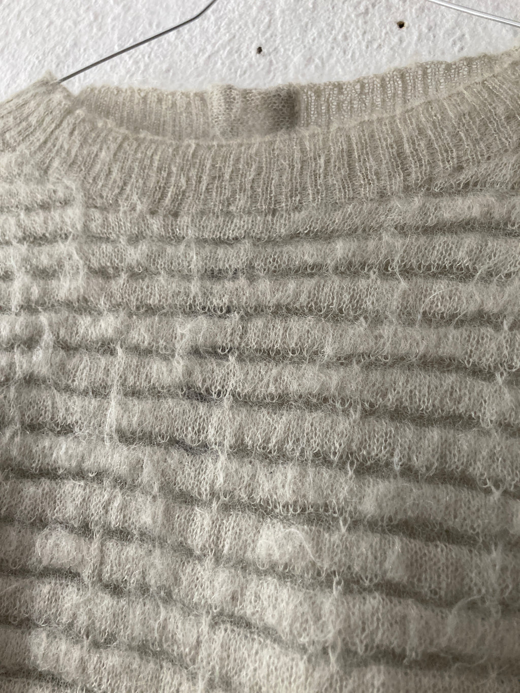 F/W 16 “MASTODON” Ribbed Mohair Sweater in Pearl