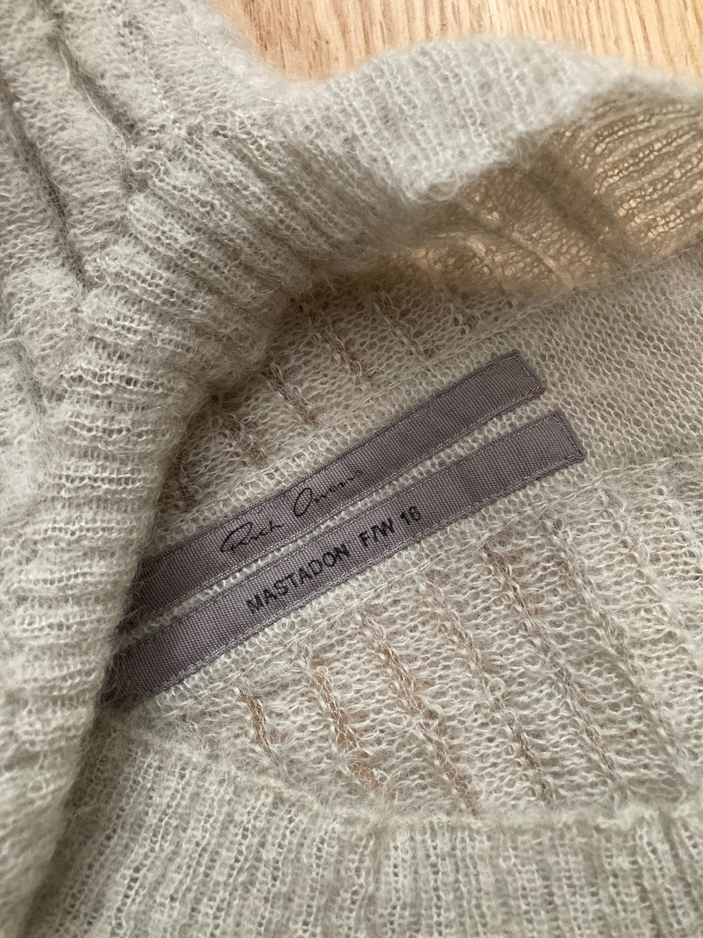 F/W 16 “MASTODON” Ribbed Mohair Sweater in Pearl