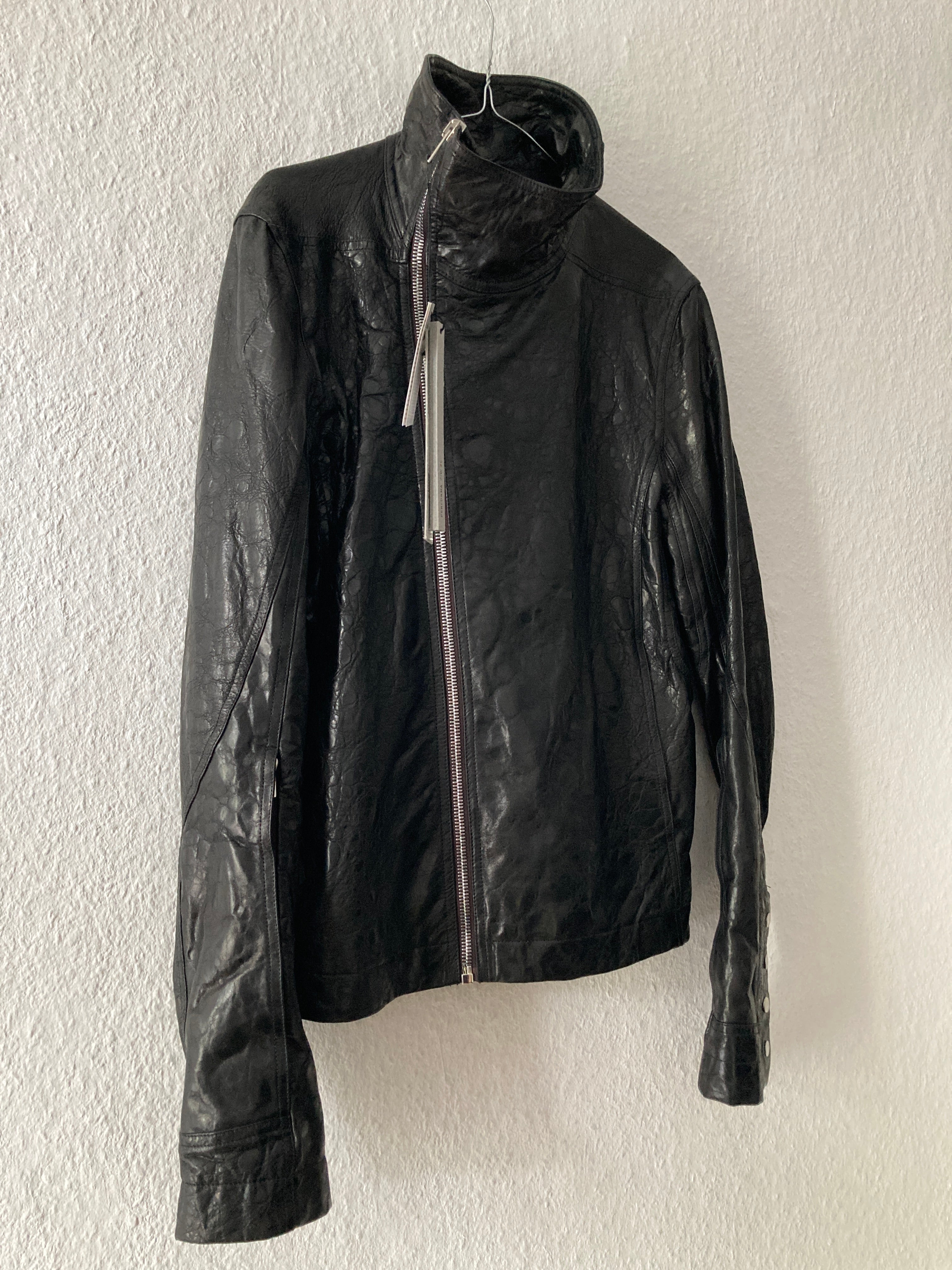 FW 20 “PERFORMA” Acid Lamb Leather Bauhaus Jacket Rick Owens IT52/L