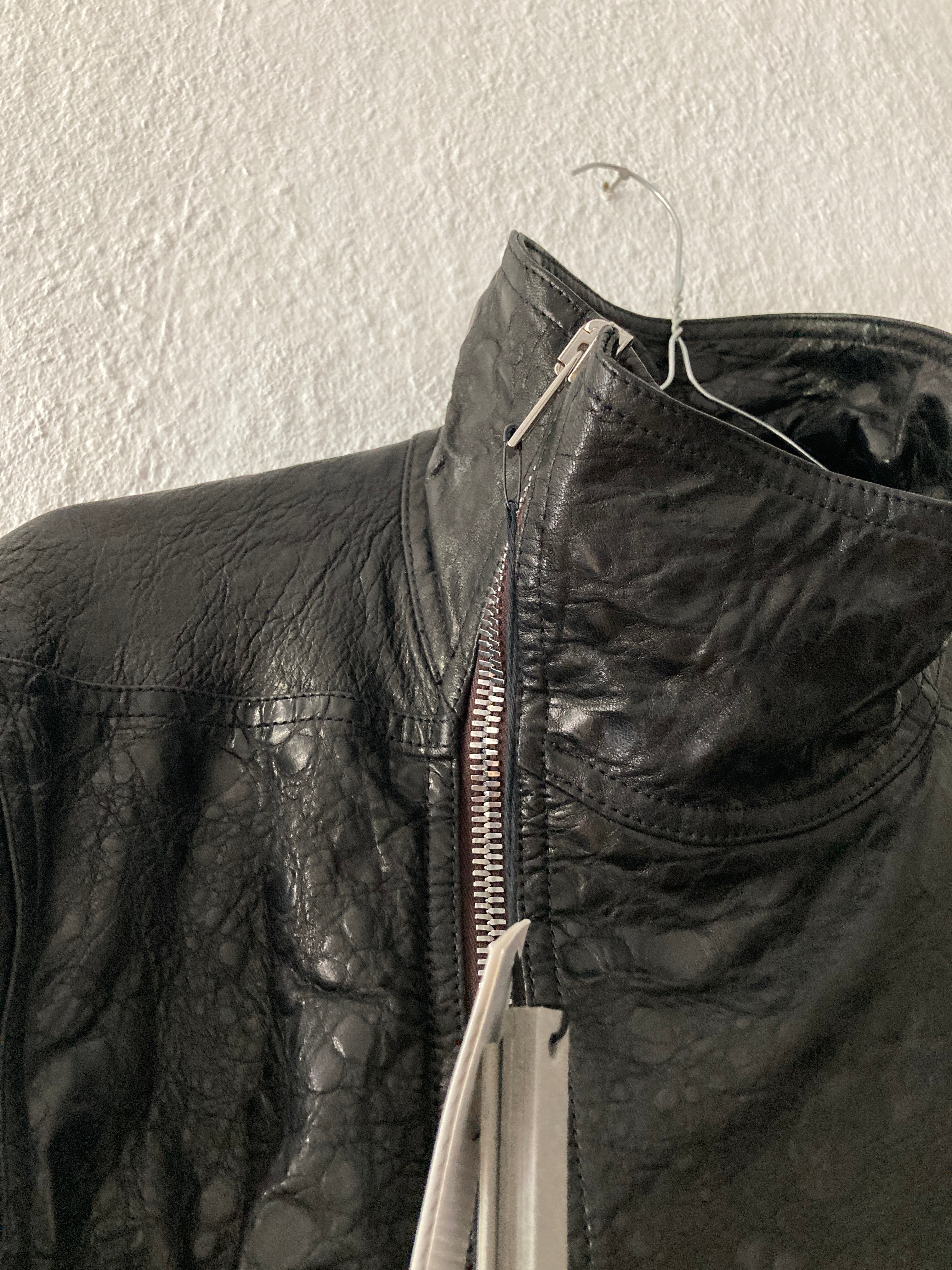 FW 20 “PERFORMA” Acid Lamb Leather Bauhaus Jacket Rick Owens IT52/L