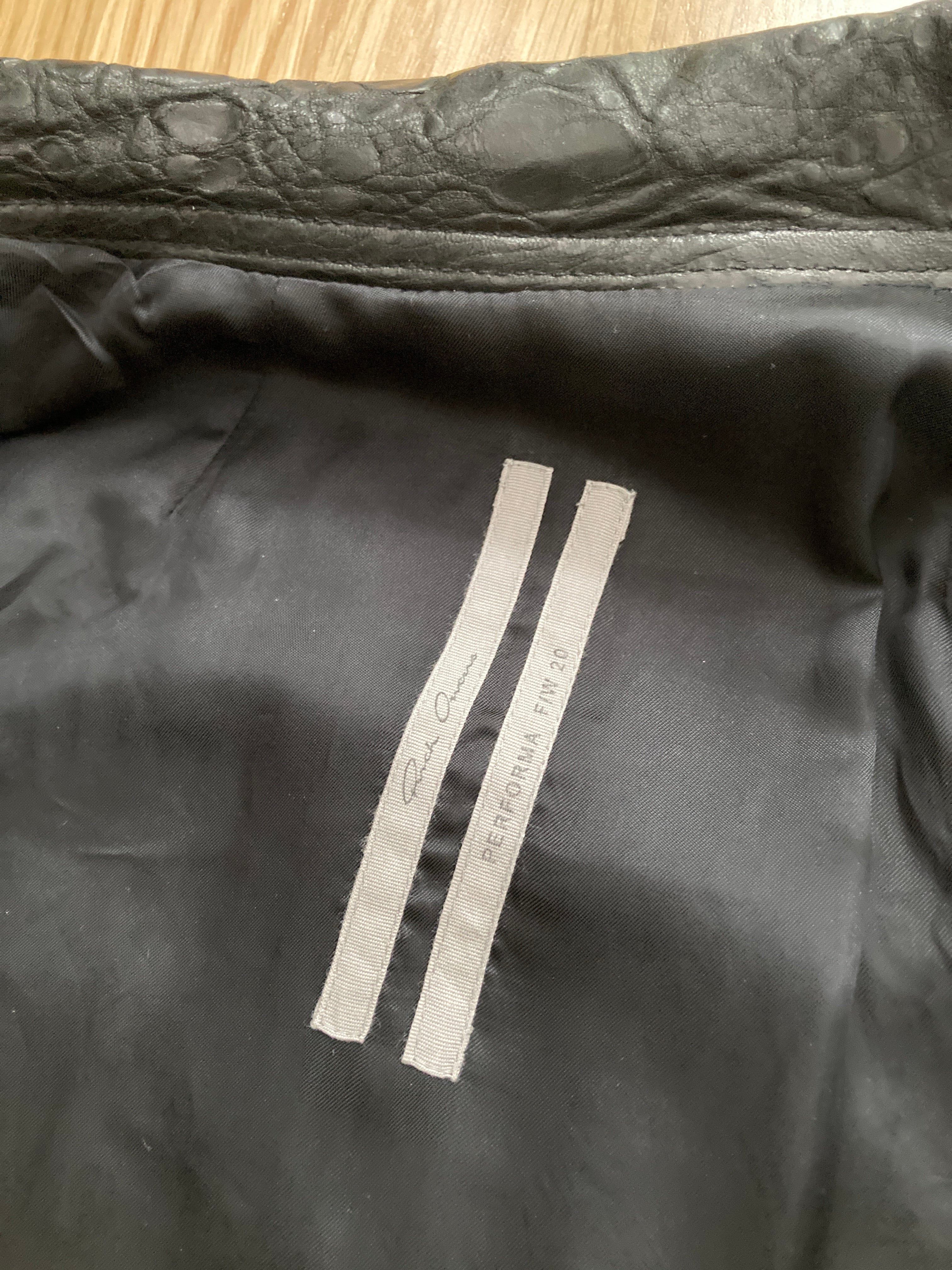 FW 20 “PERFORMA” Acid Lamb Leather Bauhaus Jacket Rick Owens IT52/L
