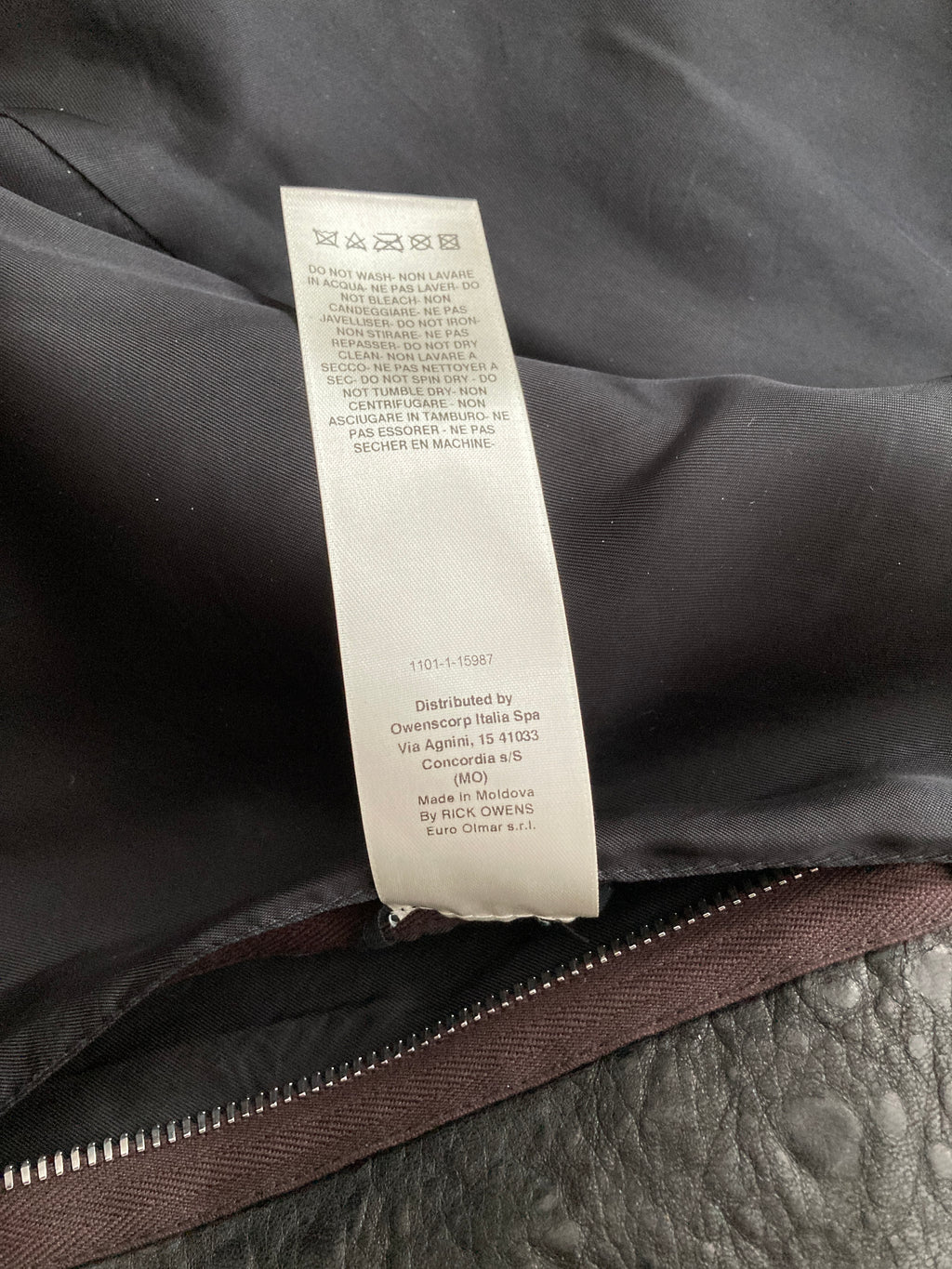 FW 20 “PERFORMA” Acid Lamb Leather Bauhaus Jacket Rick Owens IT52/L