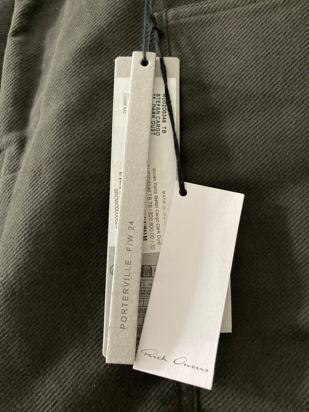 F/W 24 "PORTERVILLE" Woven Stefan Cargo Pants Rick Owens M