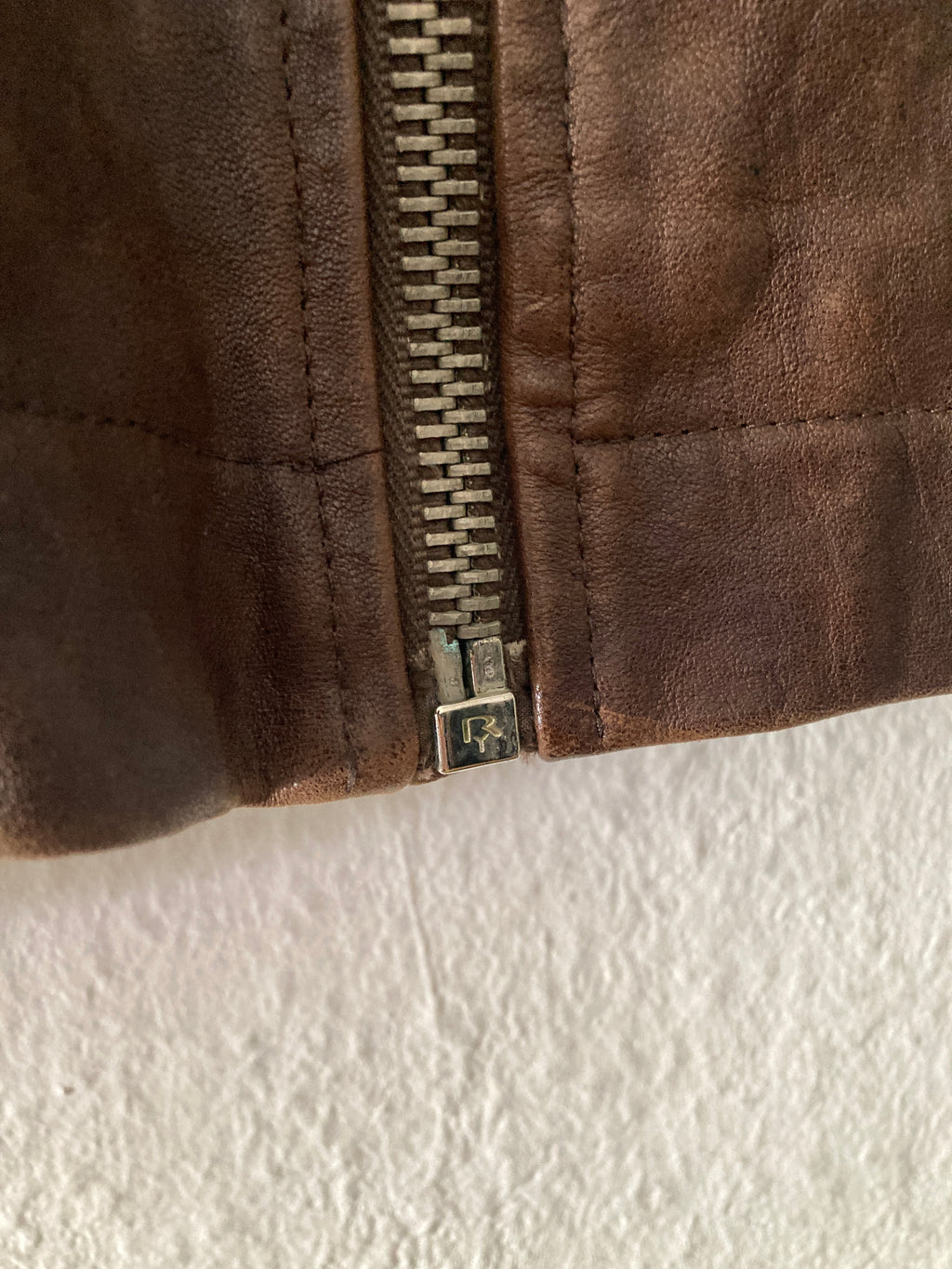 F/W 09 "CRUST" Hammered Lamb Bauhaus Leather Jacket w. Layered Back in Bitter