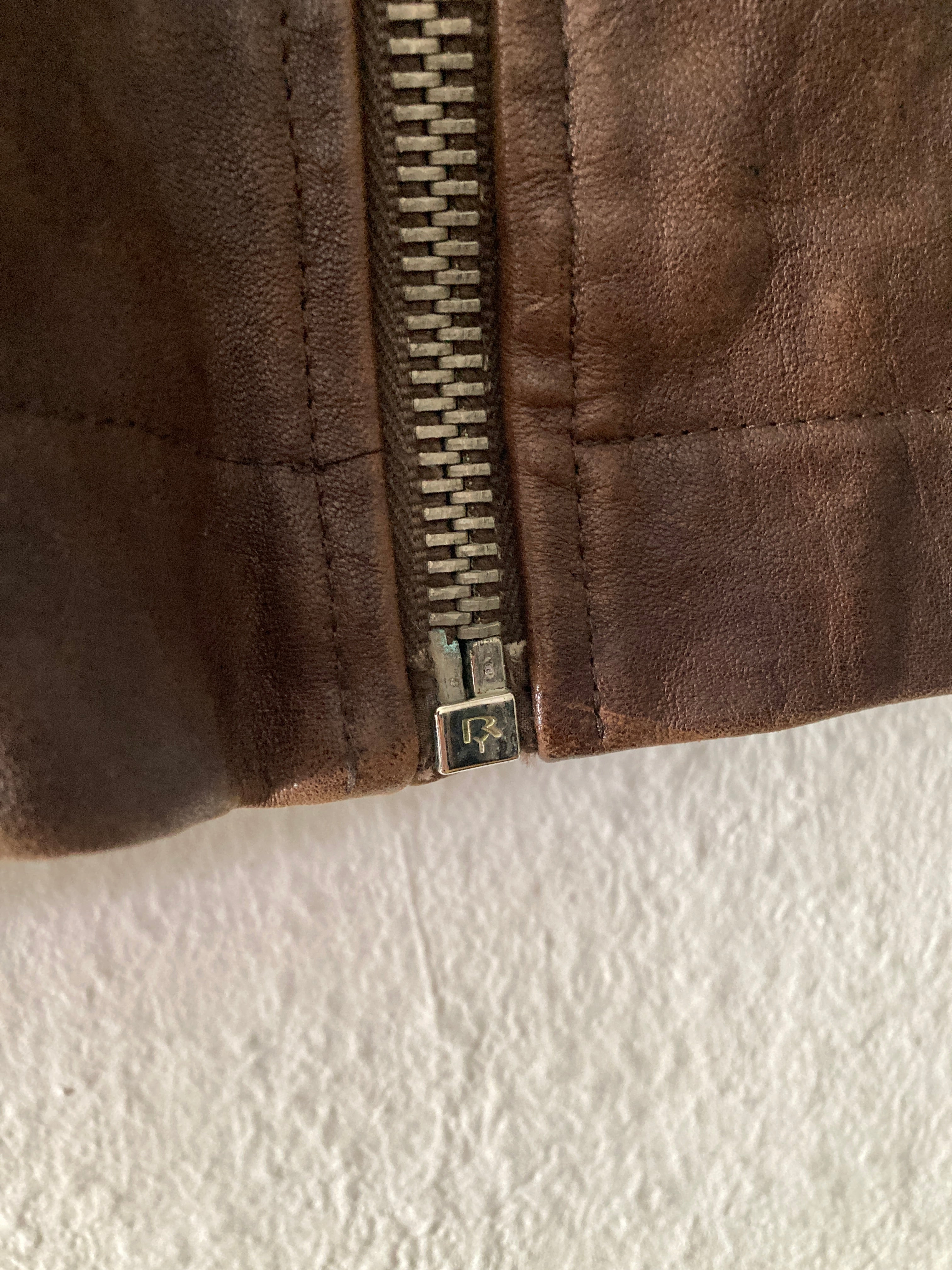 F/W 09 "CRUST" Hammered Lamb Bauhaus Leather Jacket w. Layered Back in Bitter