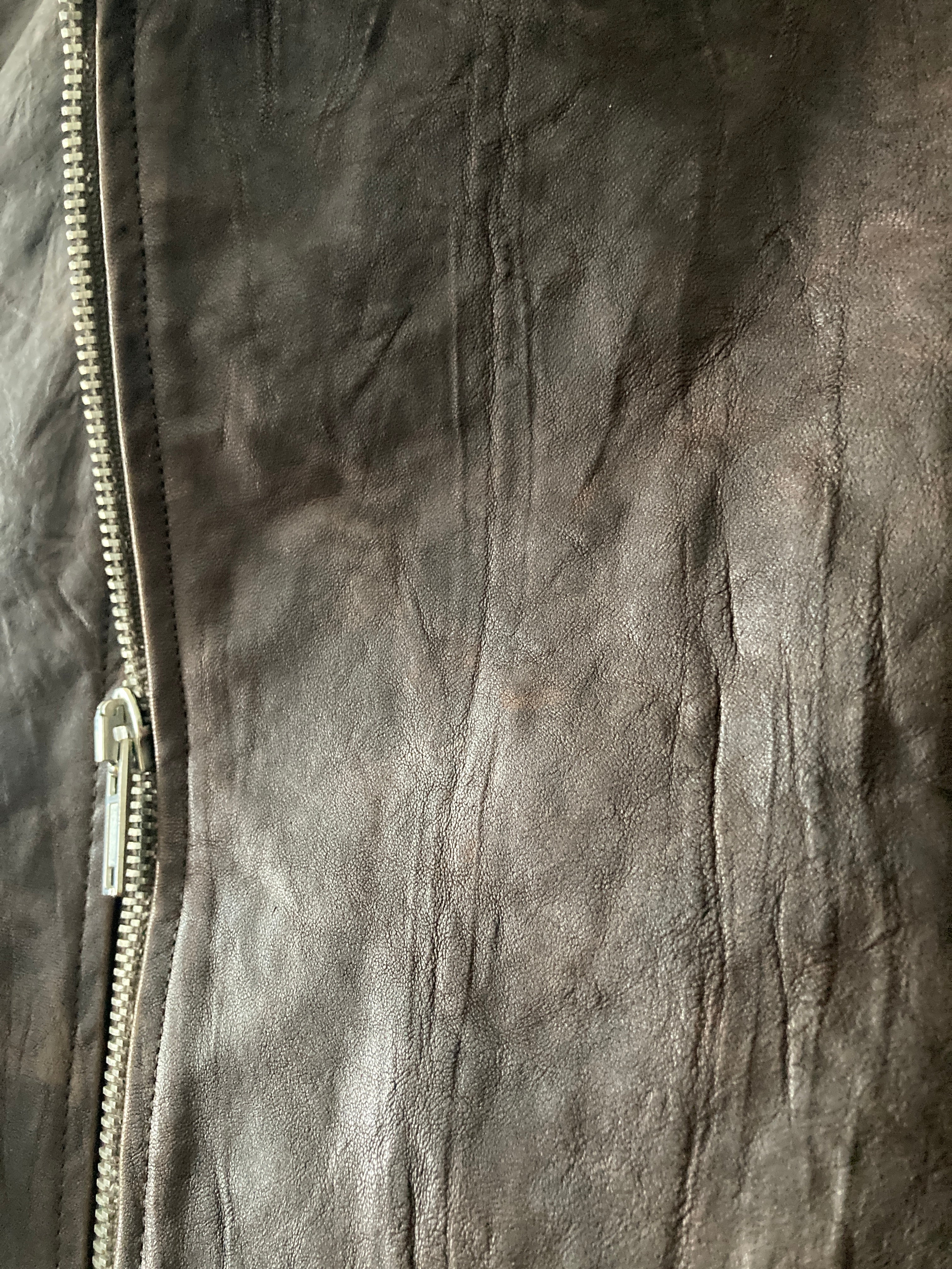 F/W 09 "CRUST" Hammered Lamb Bauhaus Leather Jacket w. Layered Back in Bitter