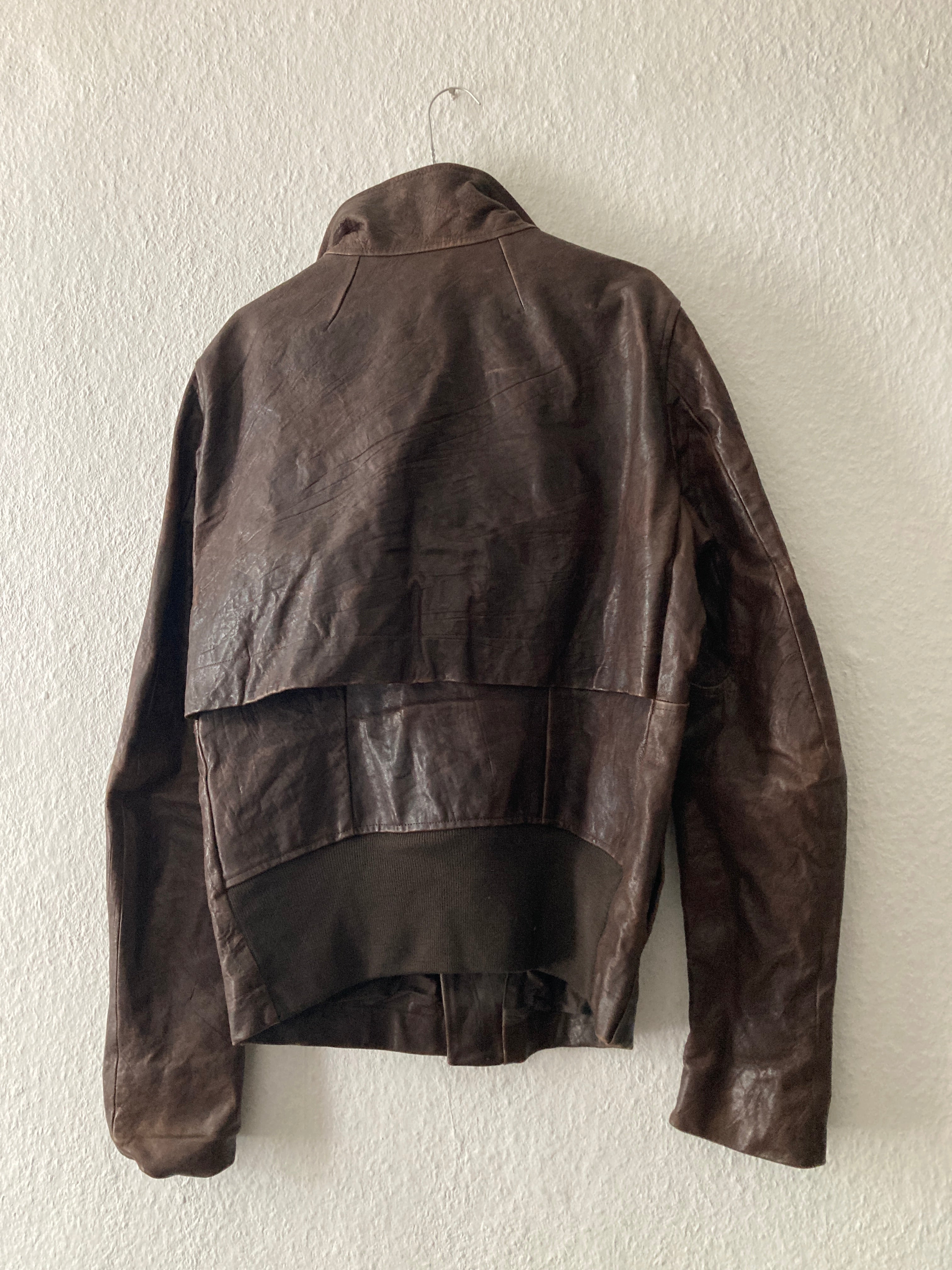 F/W 09 "CRUST" Hammered Lamb Bauhaus Leather Jacket w. Layered Back in Bitter