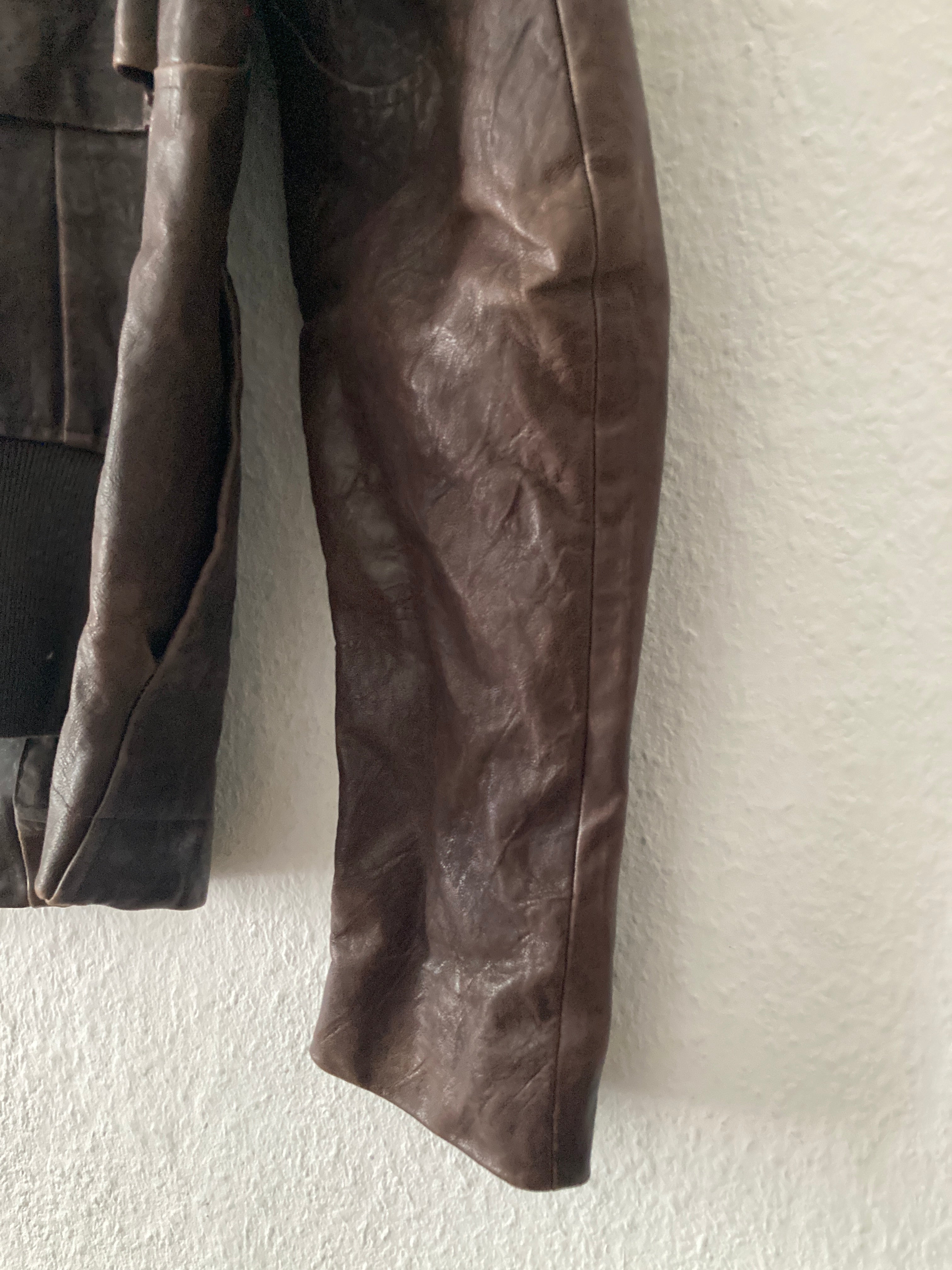 F/W 09 "CRUST" Hammered Lamb Bauhaus Leather Jacket w. Layered Back in Bitter