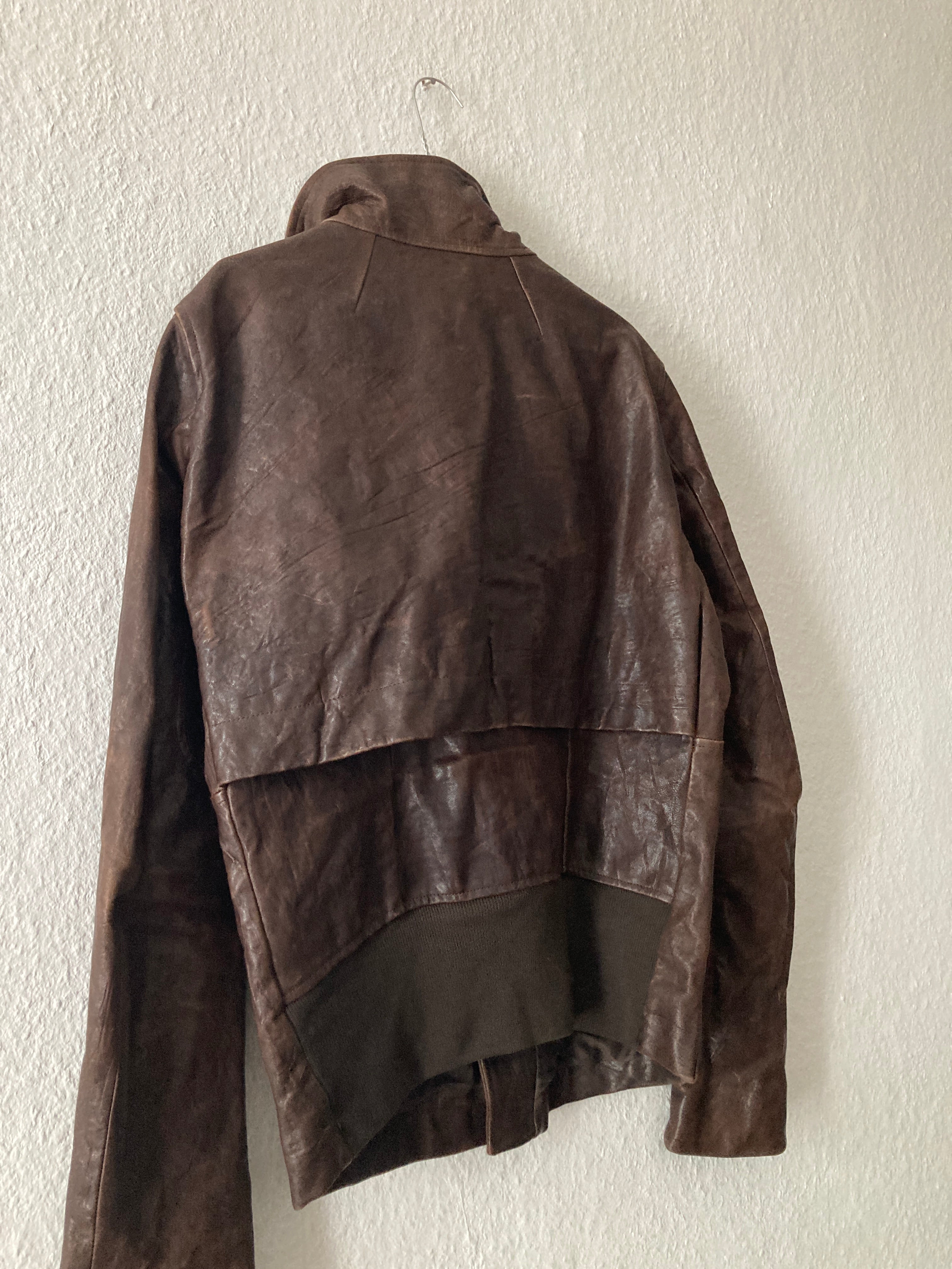 F/W 09 "CRUST" Hammered Lamb Bauhaus Leather Jacket w. Layered Back in Bitter