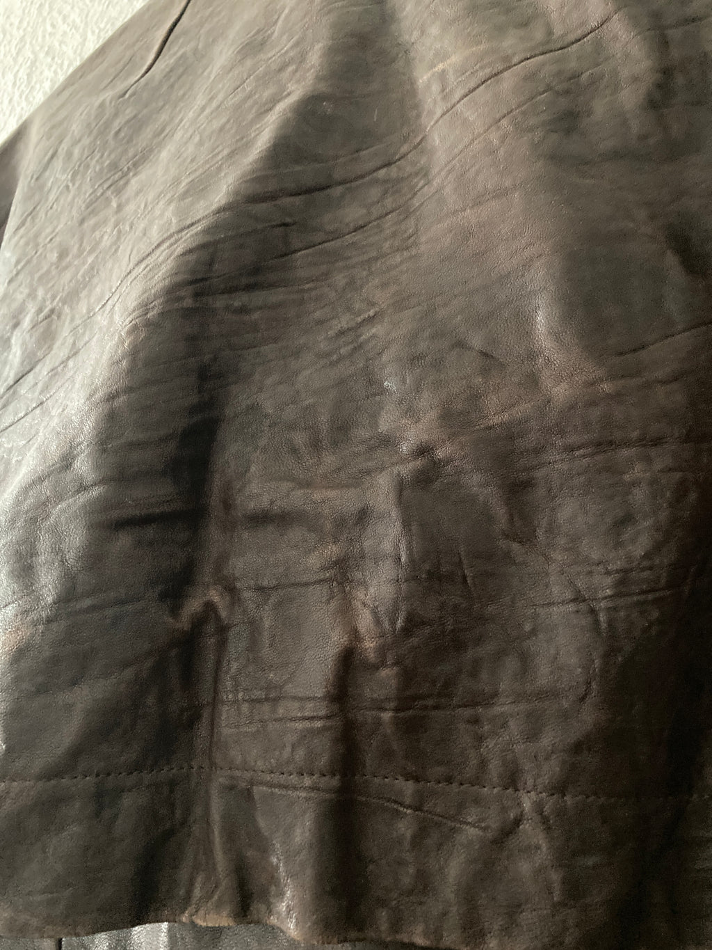 F/W 09 "CRUST" Hammered Lamb Bauhaus Leather Jacket w. Layered Back in Bitter