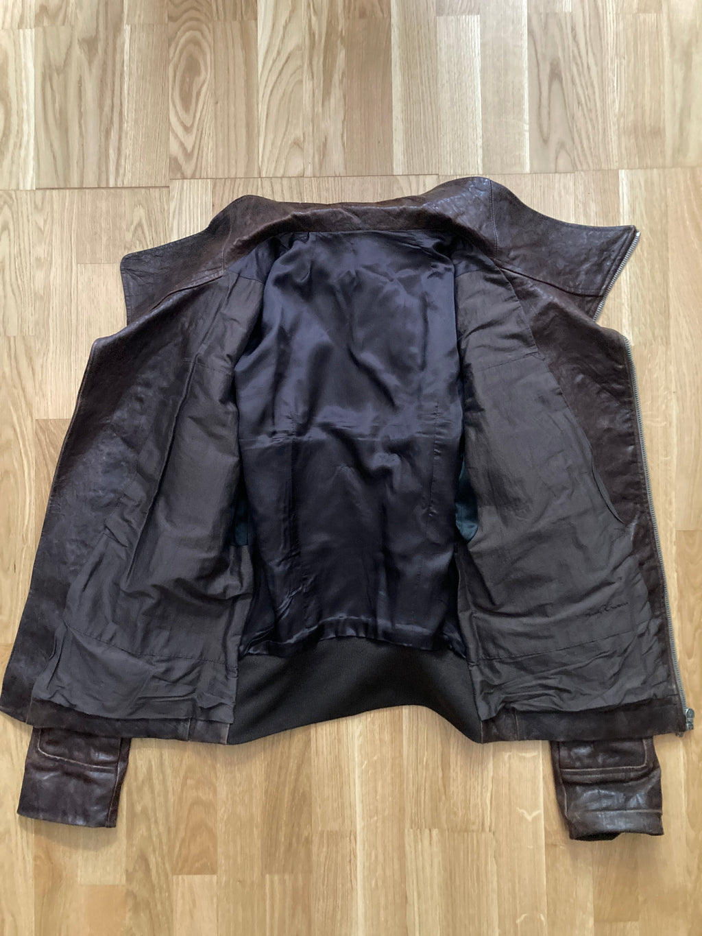 F/W 09 "CRUST" Hammered Lamb Bauhaus Leather Jacket w. Layered Back in Bitter