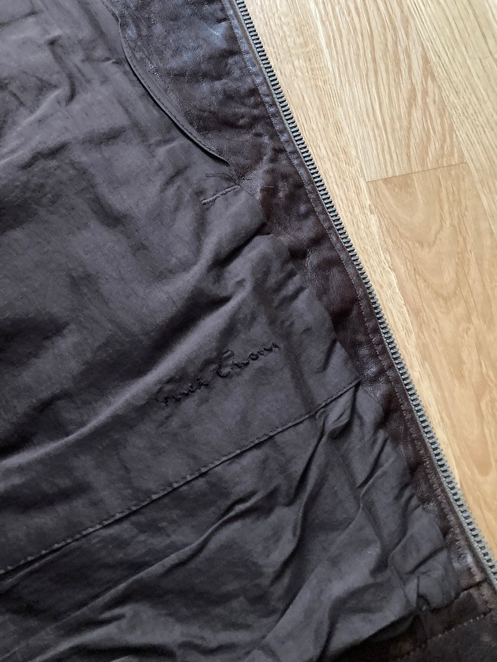 F/W 09 "CRUST" Hammered Lamb Bauhaus Leather Jacket w. Layered Back in Bitter