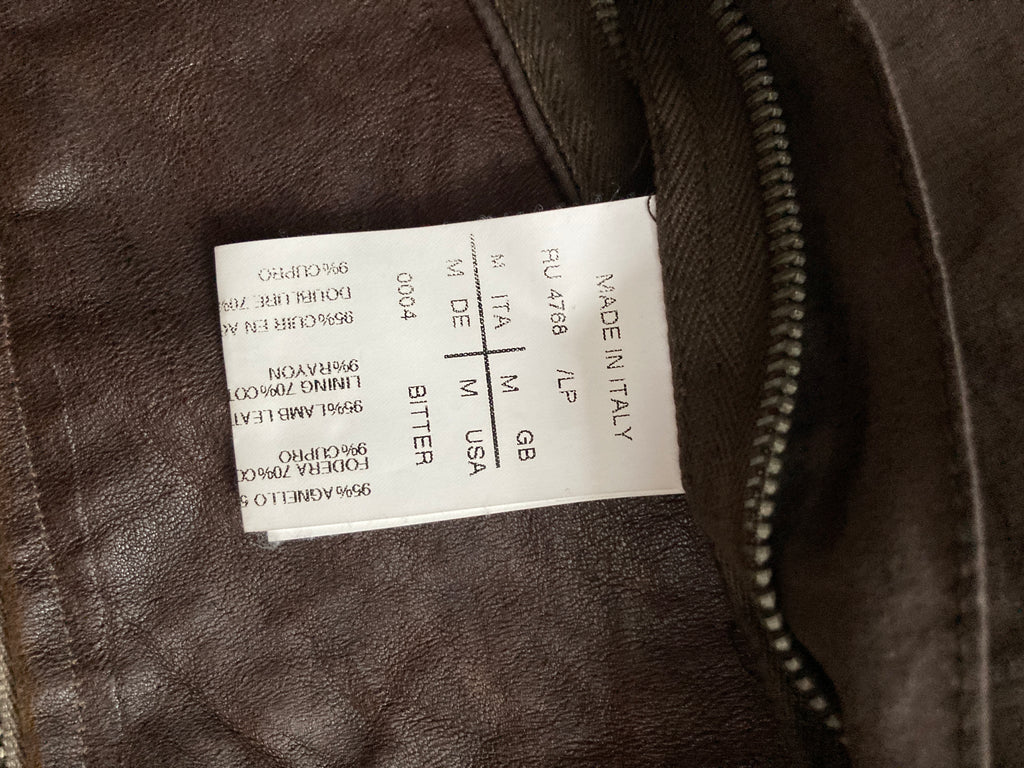 F/W 09 "CRUST" Hammered Lamb Bauhaus Leather Jacket w. Layered Back in Bitter