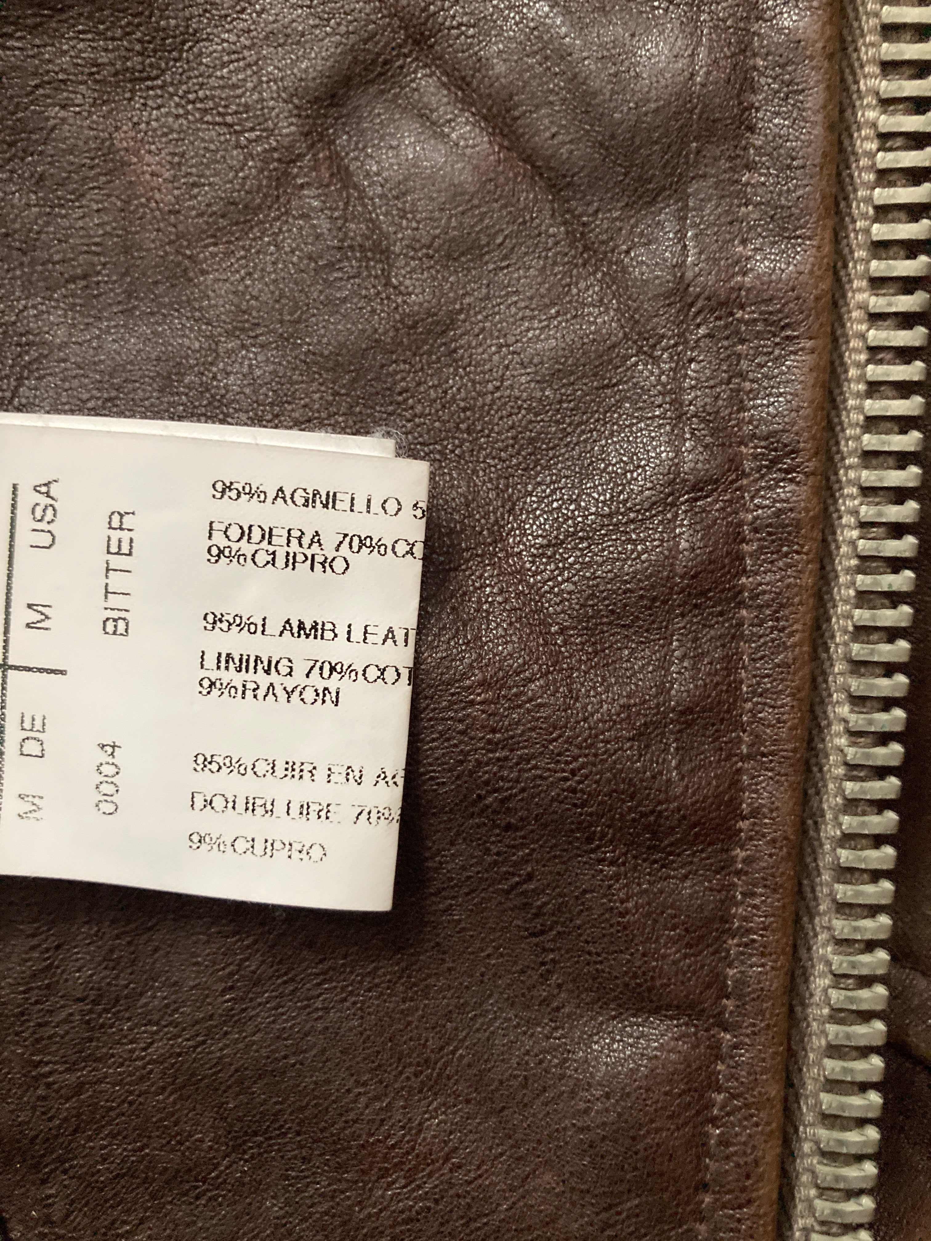 F/W 09 "CRUST" Hammered Lamb Bauhaus Leather Jacket w. Layered Back in Bitter