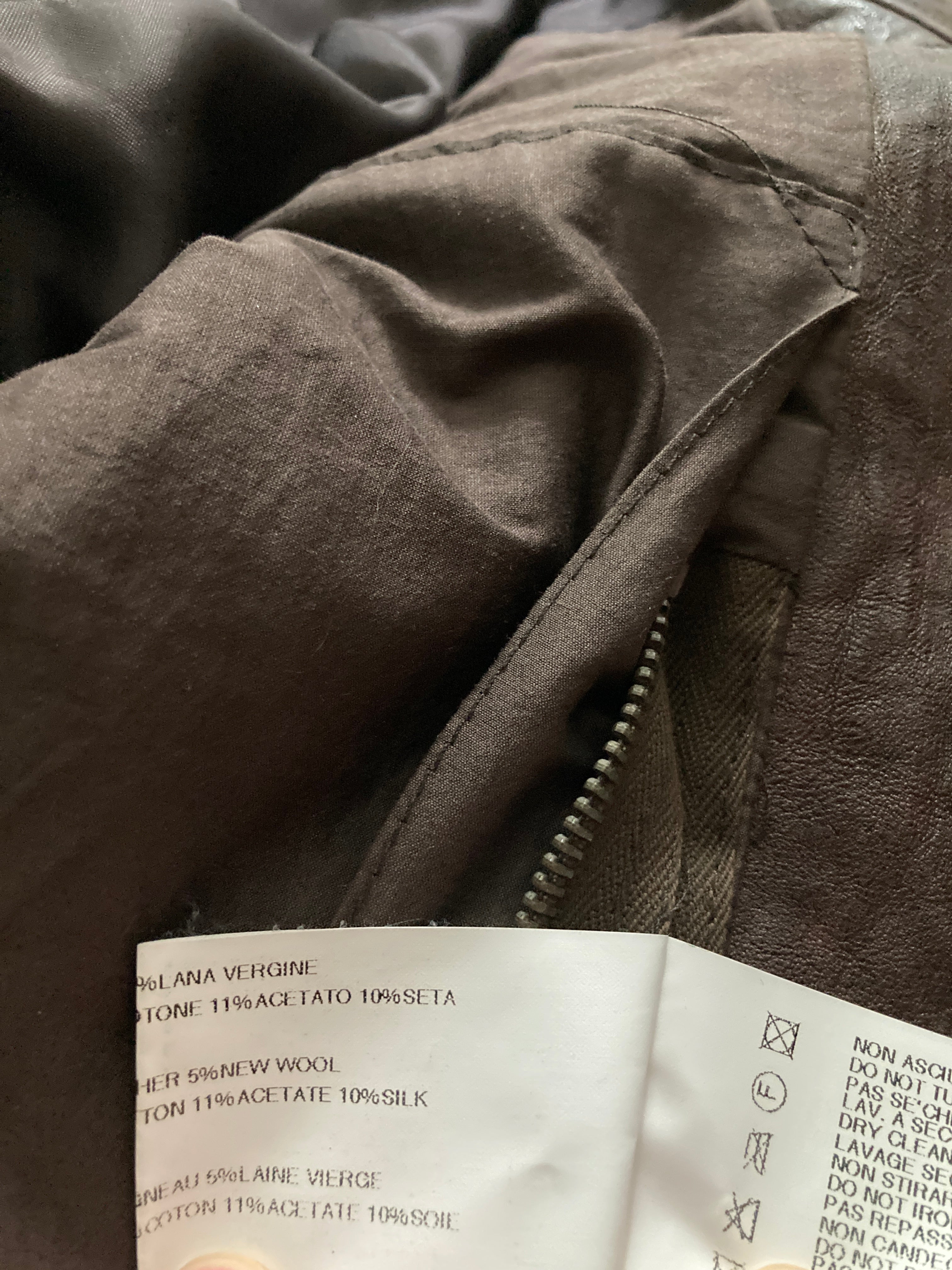 F/W 09 "CRUST" Hammered Lamb Bauhaus Leather Jacket w. Layered Back in Bitter