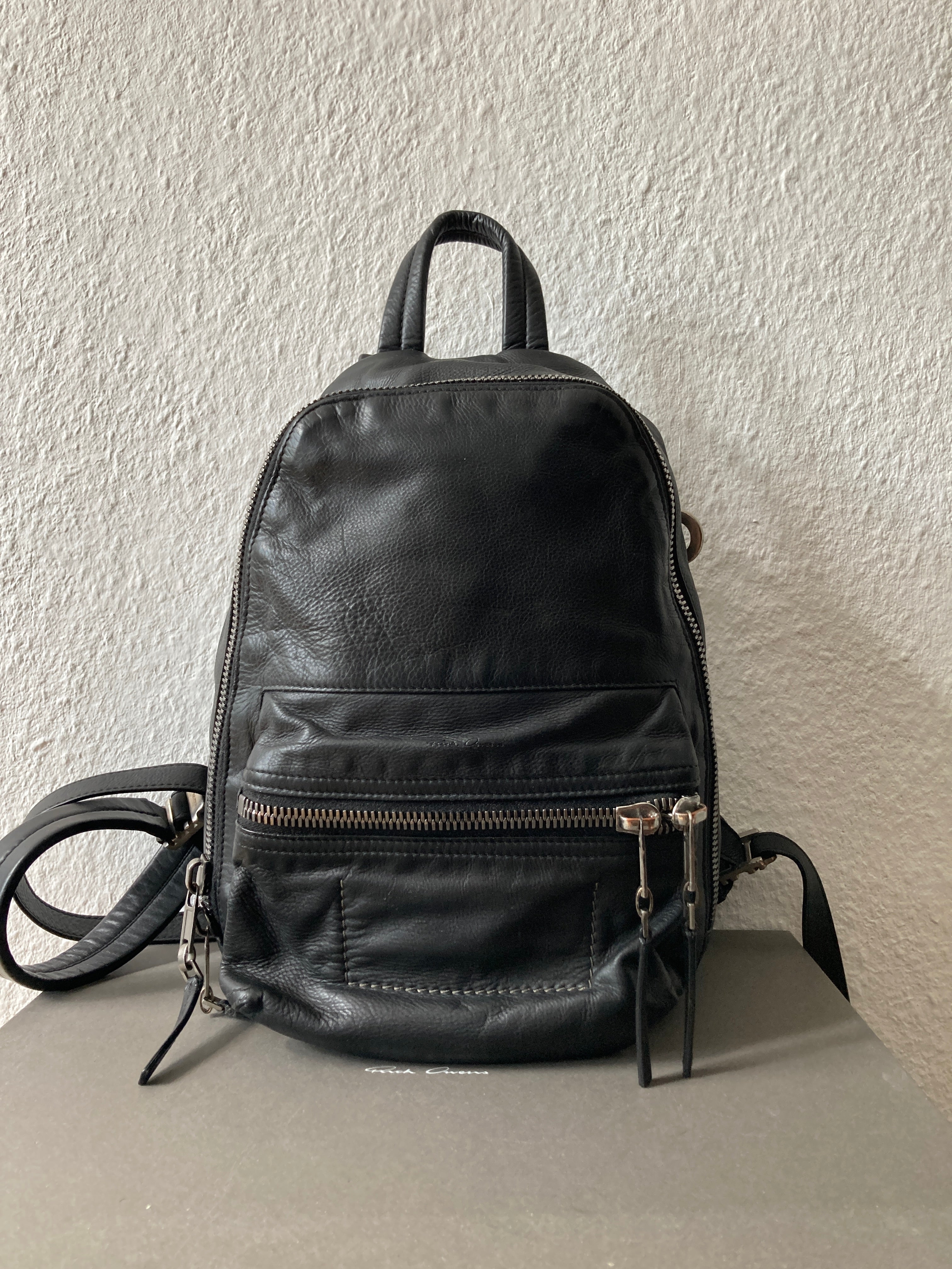 S/S 19 "BABEL" Small Calf Leather Backpack Rick Owens
