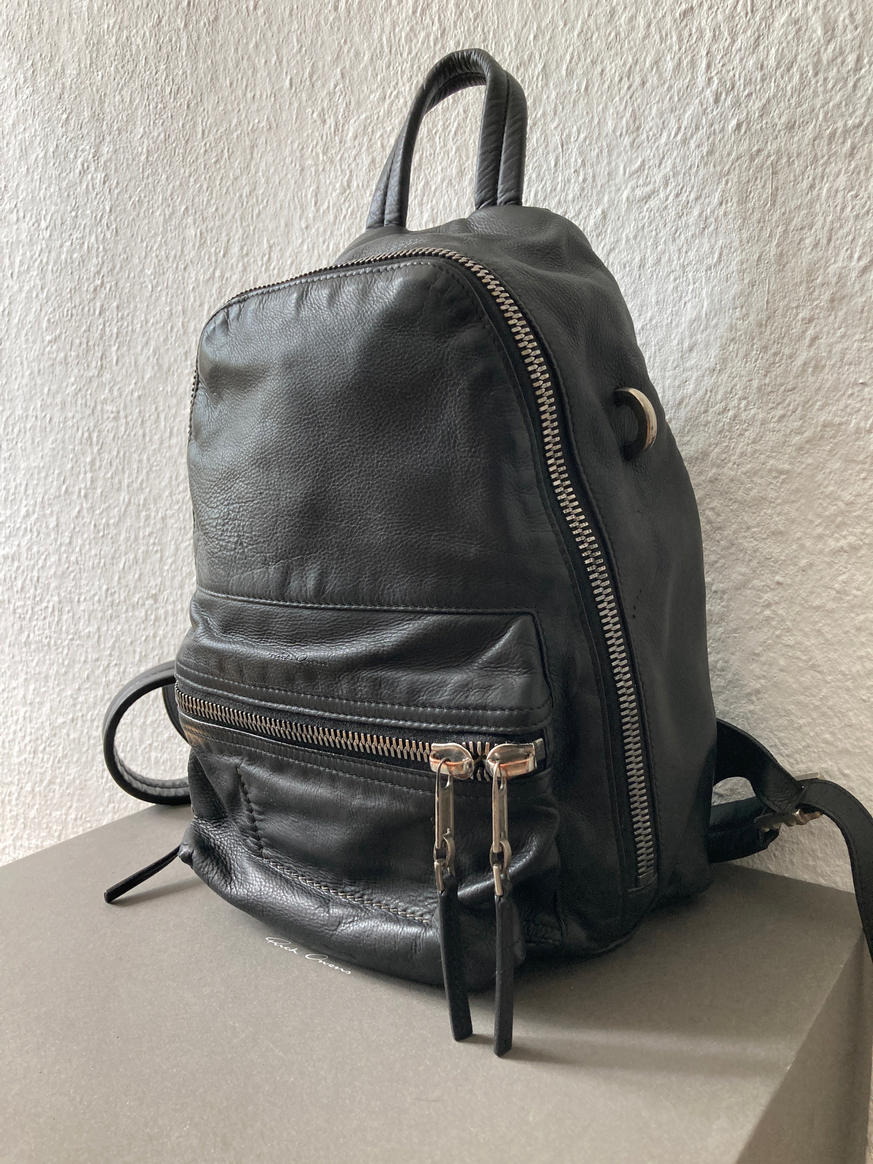 S/S 19 "BABEL" Small Calf Leather Backpack Rick Owens