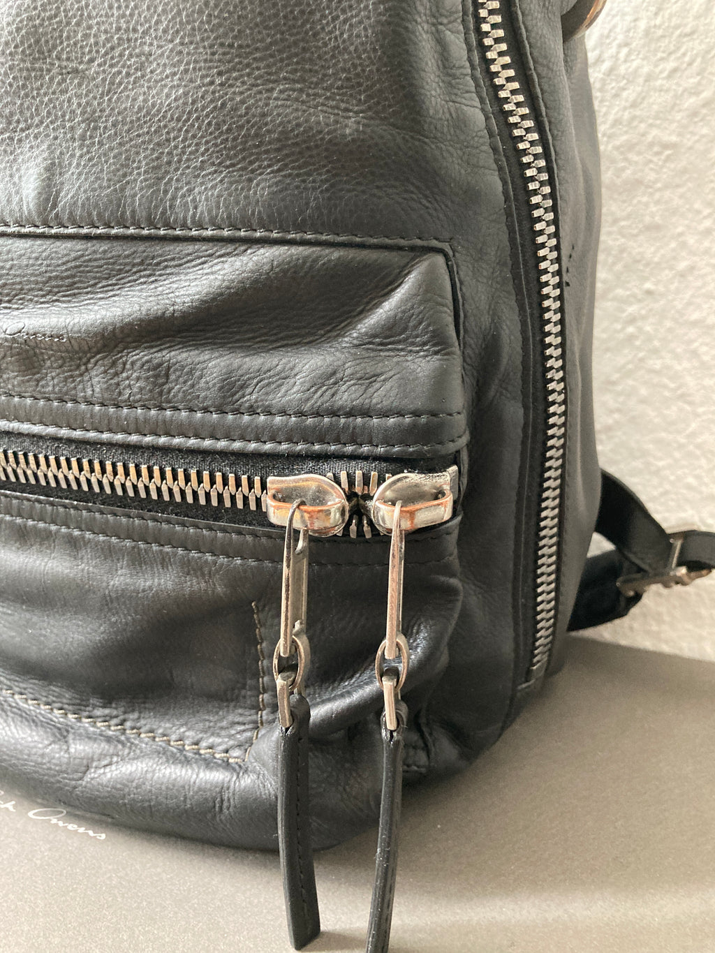 S/S 19 "BABEL" Small Calf Leather Backpack Rick Owens