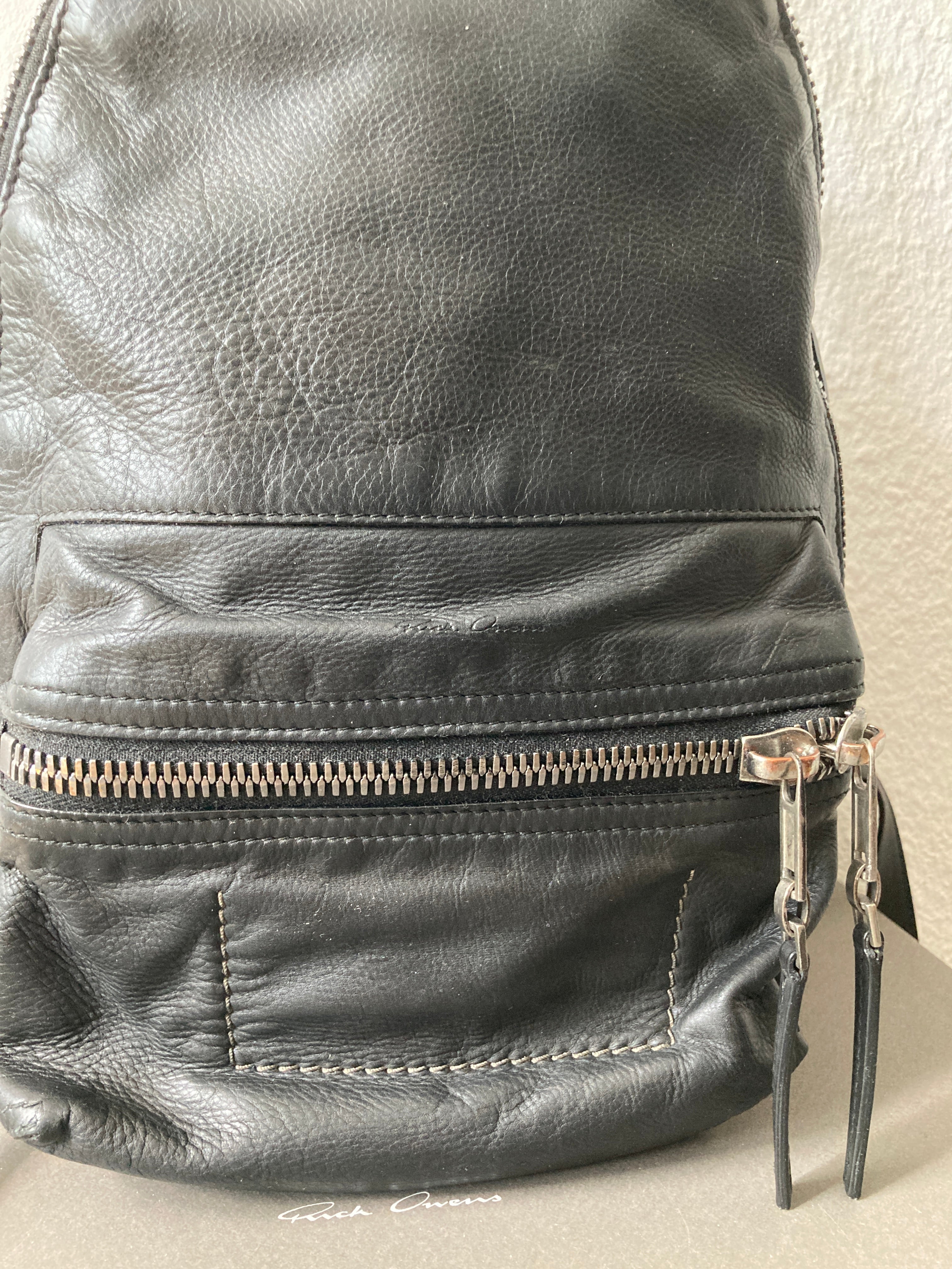 S/S 19 "BABEL" Small Calf Leather Backpack Rick Owens