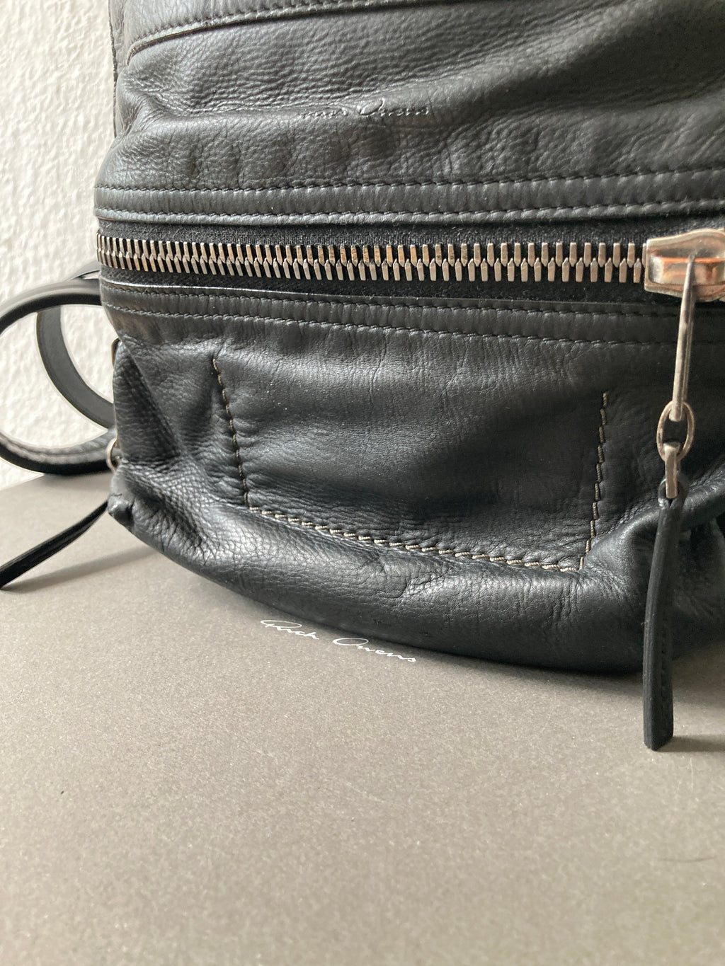 S/S 19 "BABEL" Small Calf Leather Backpack Rick Owens