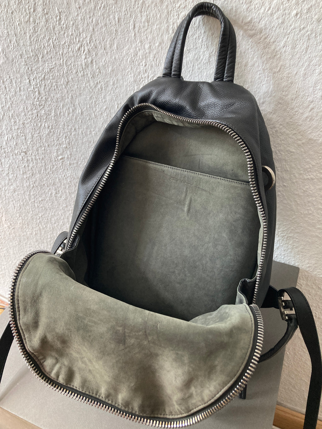S/S 19 "BABEL" Small Calf Leather Backpack Rick Owens
