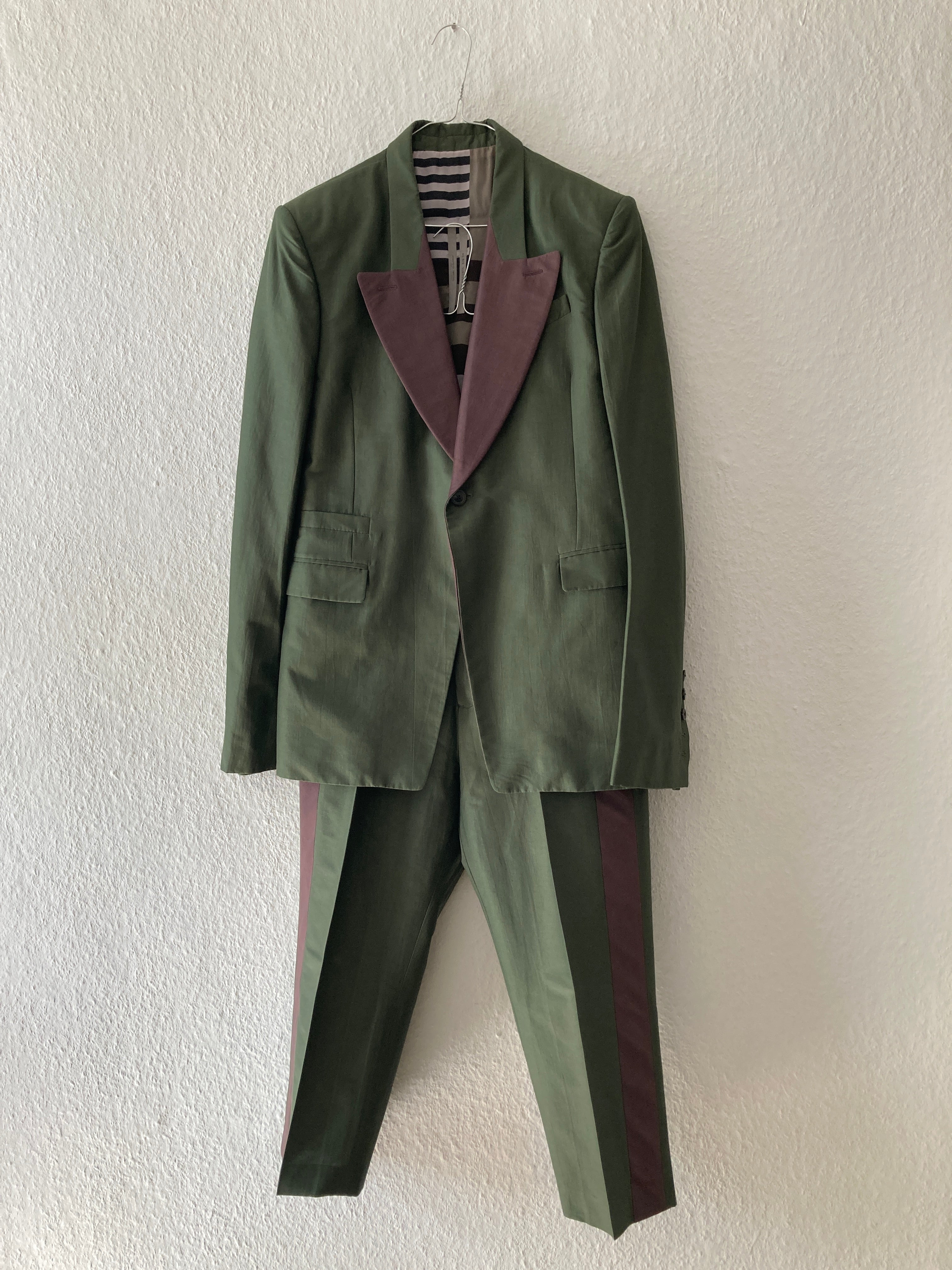 S/S 20 "TECUATL" Forest/Blood Uxmal Silk & Cotton Suit IT50