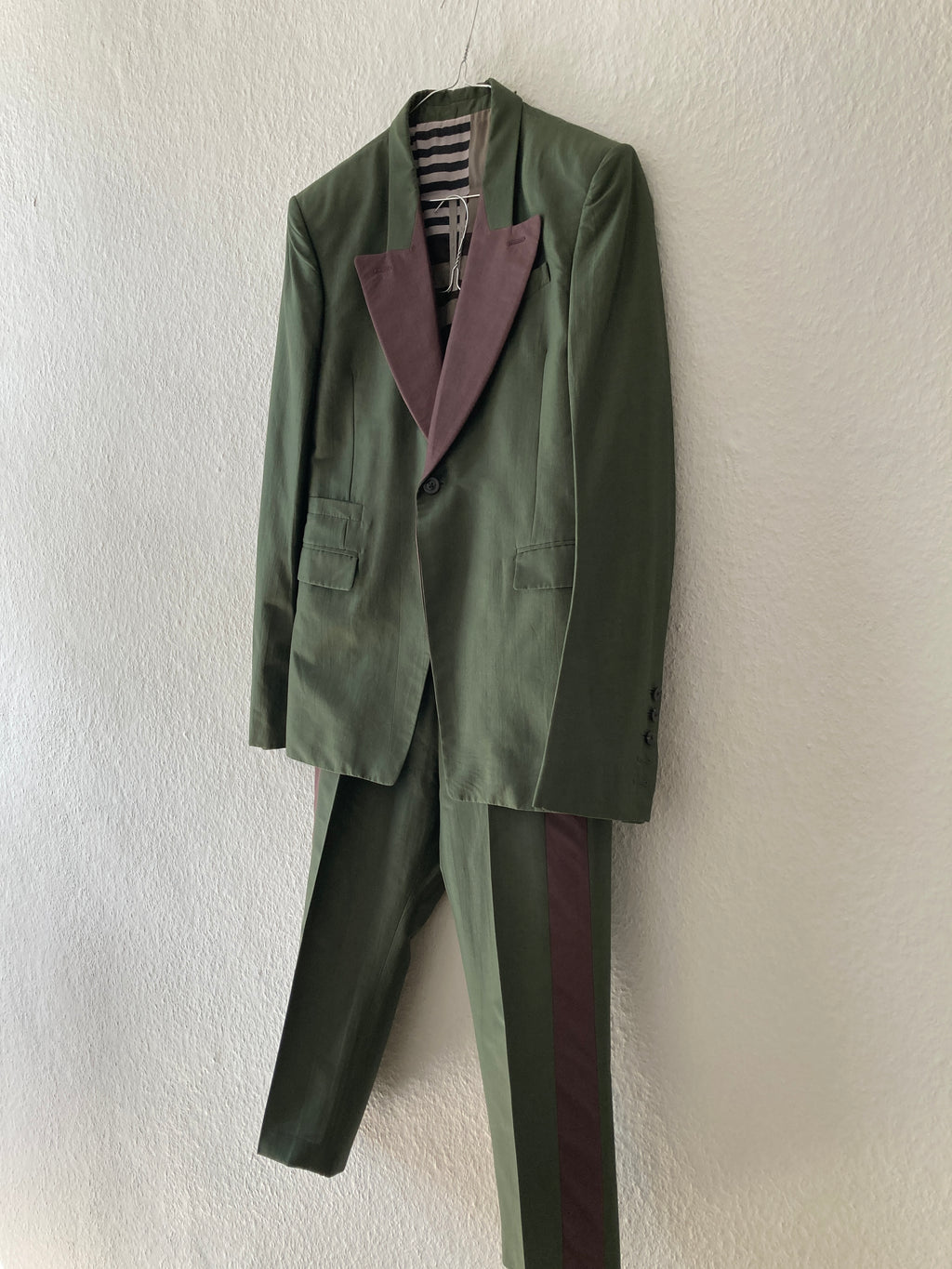 S/S 20 "TECUATL" Forest/Blood Uxmal Silk & Cotton Suit IT50