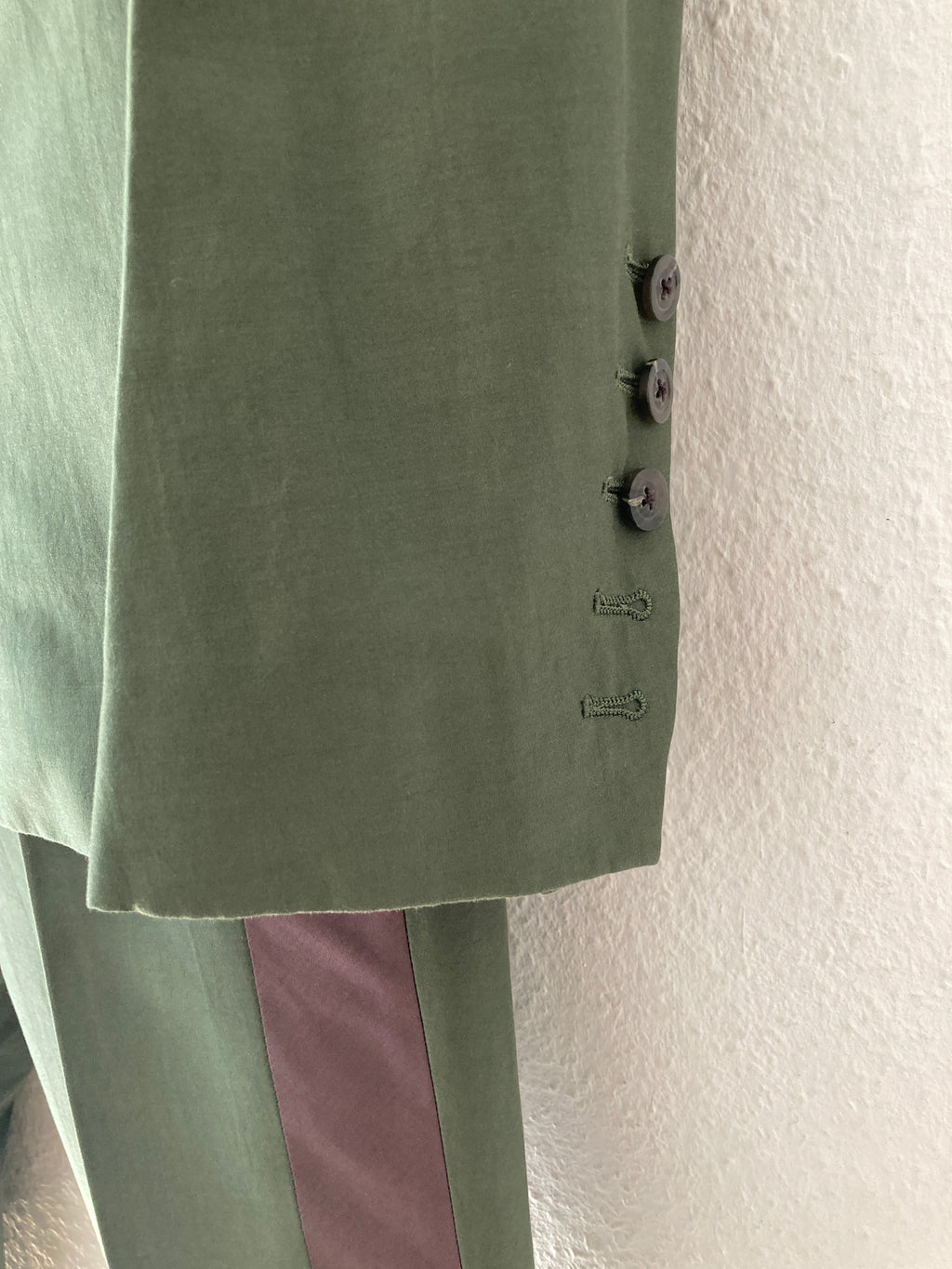 S/S 20 "TECUATL" Forest/Blood Uxmal Silk & Cotton Suit IT50