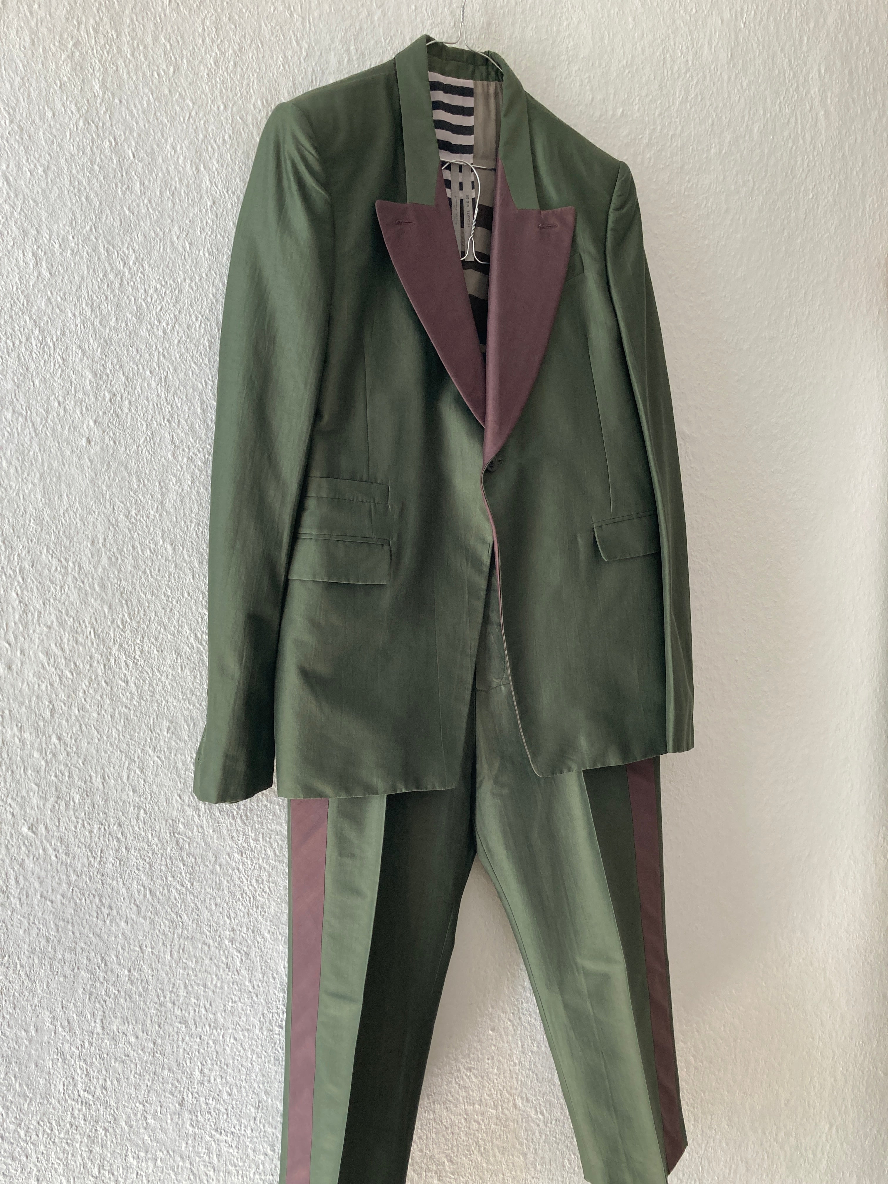 S/S 20 "TECUATL" Forest/Blood Uxmal Silk & Cotton Suit IT50