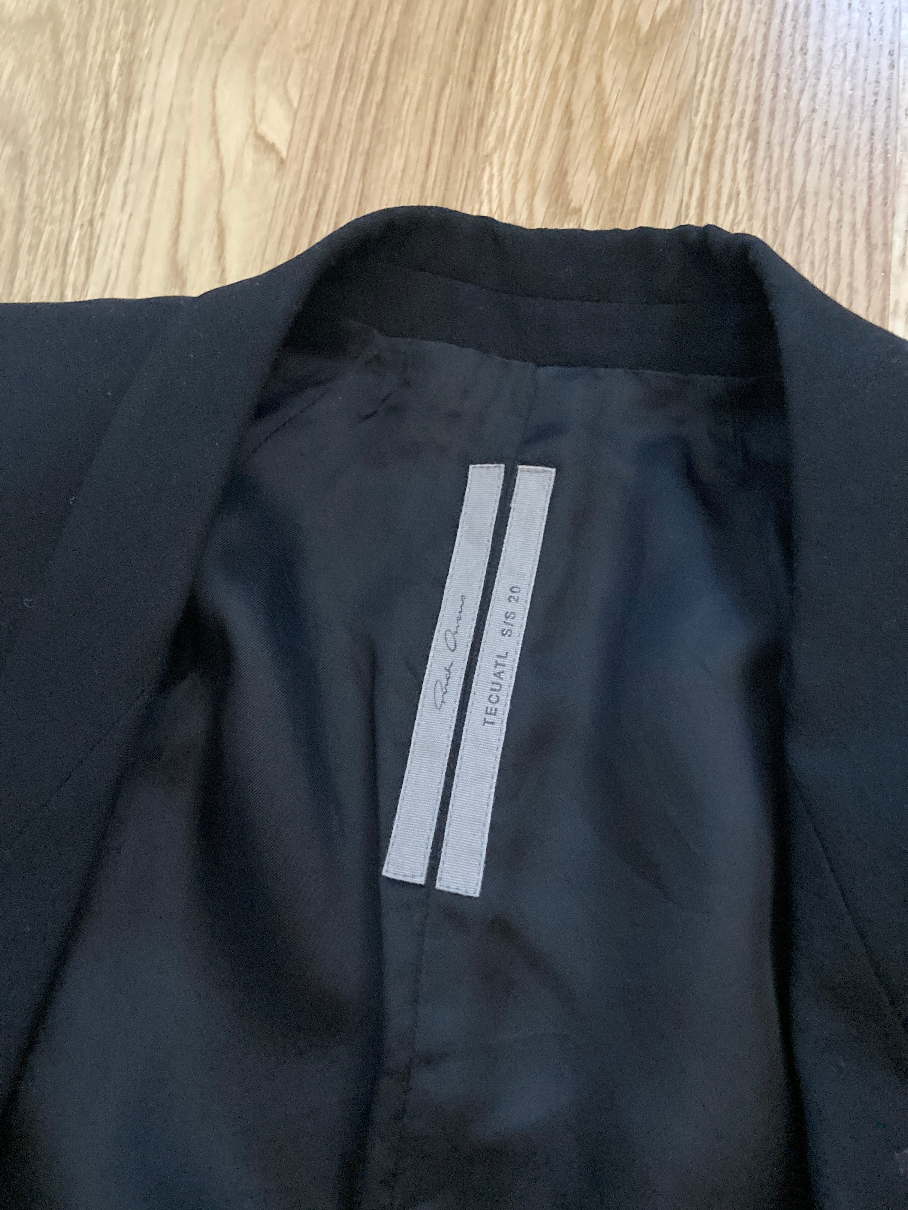 S/S 20 “TECUATL” Runway Tatlin Light Wool Blazer Rick Owens