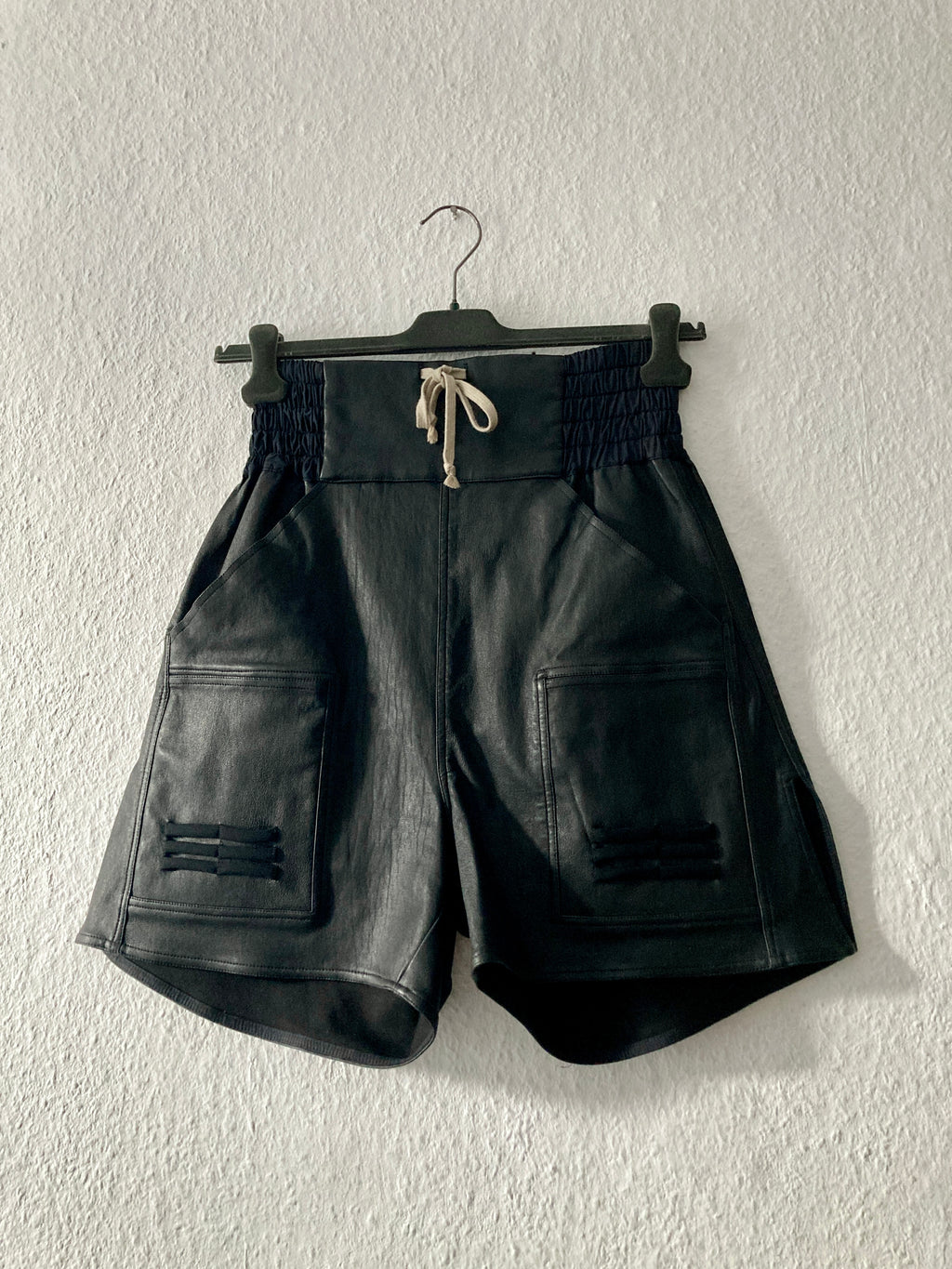 F/W 14 "MOODY" Runway Leather Boxing Shorts Rick Owens