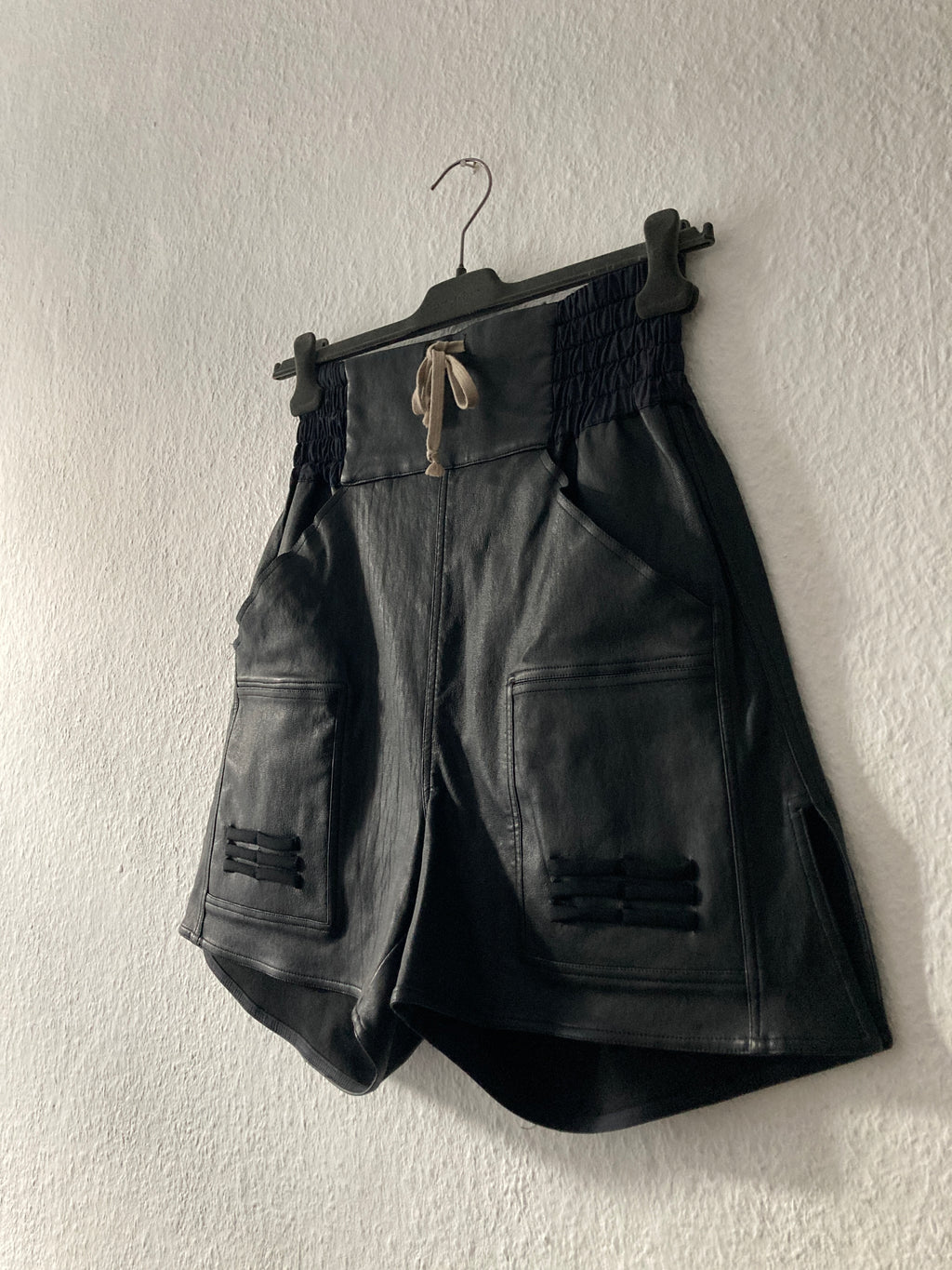 F/W 14 "MOODY" Runway Leather Boxing Shorts Rick Owens