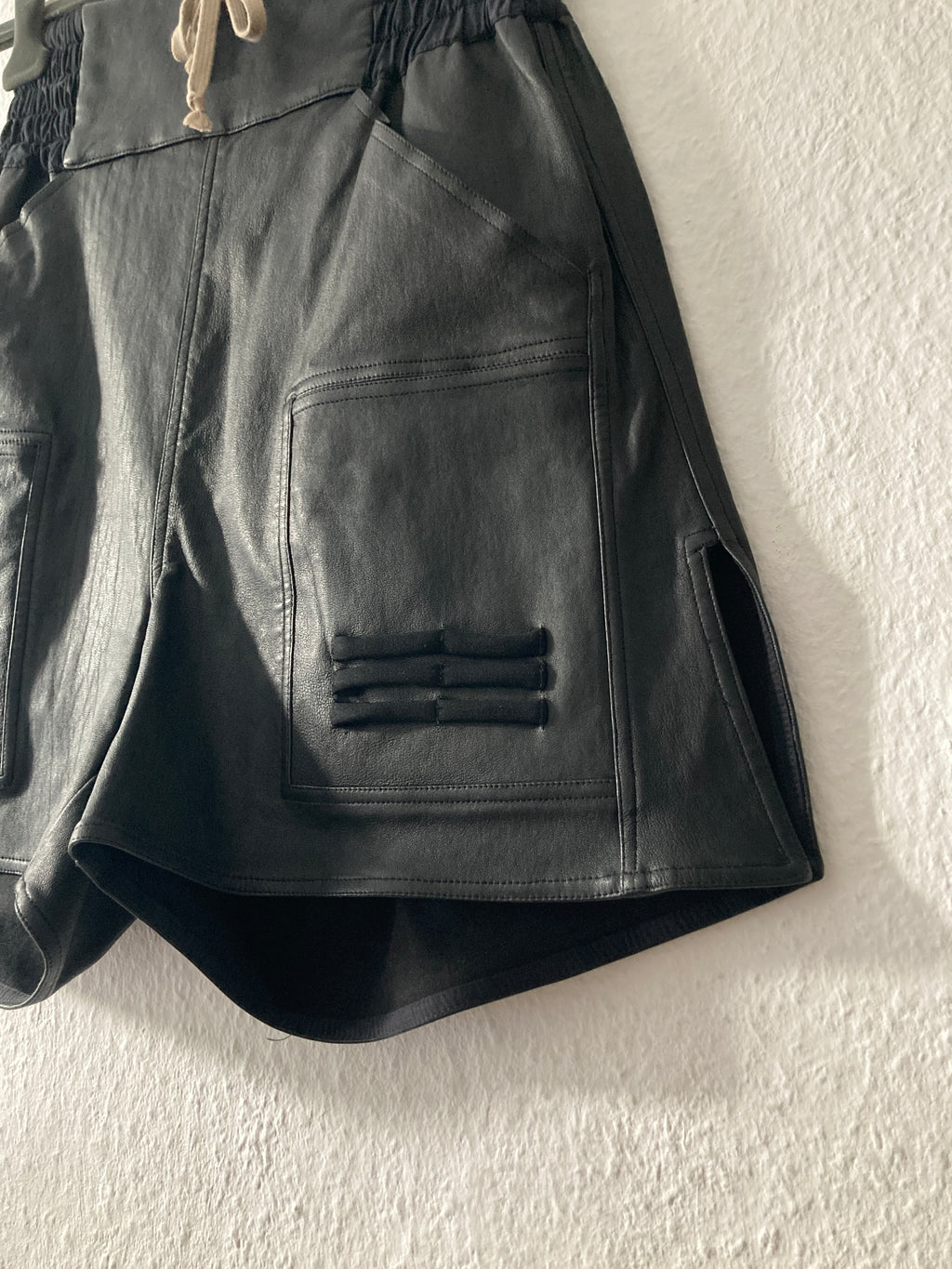 F/W 14 "MOODY" Runway Leather Boxing Shorts Rick Owens