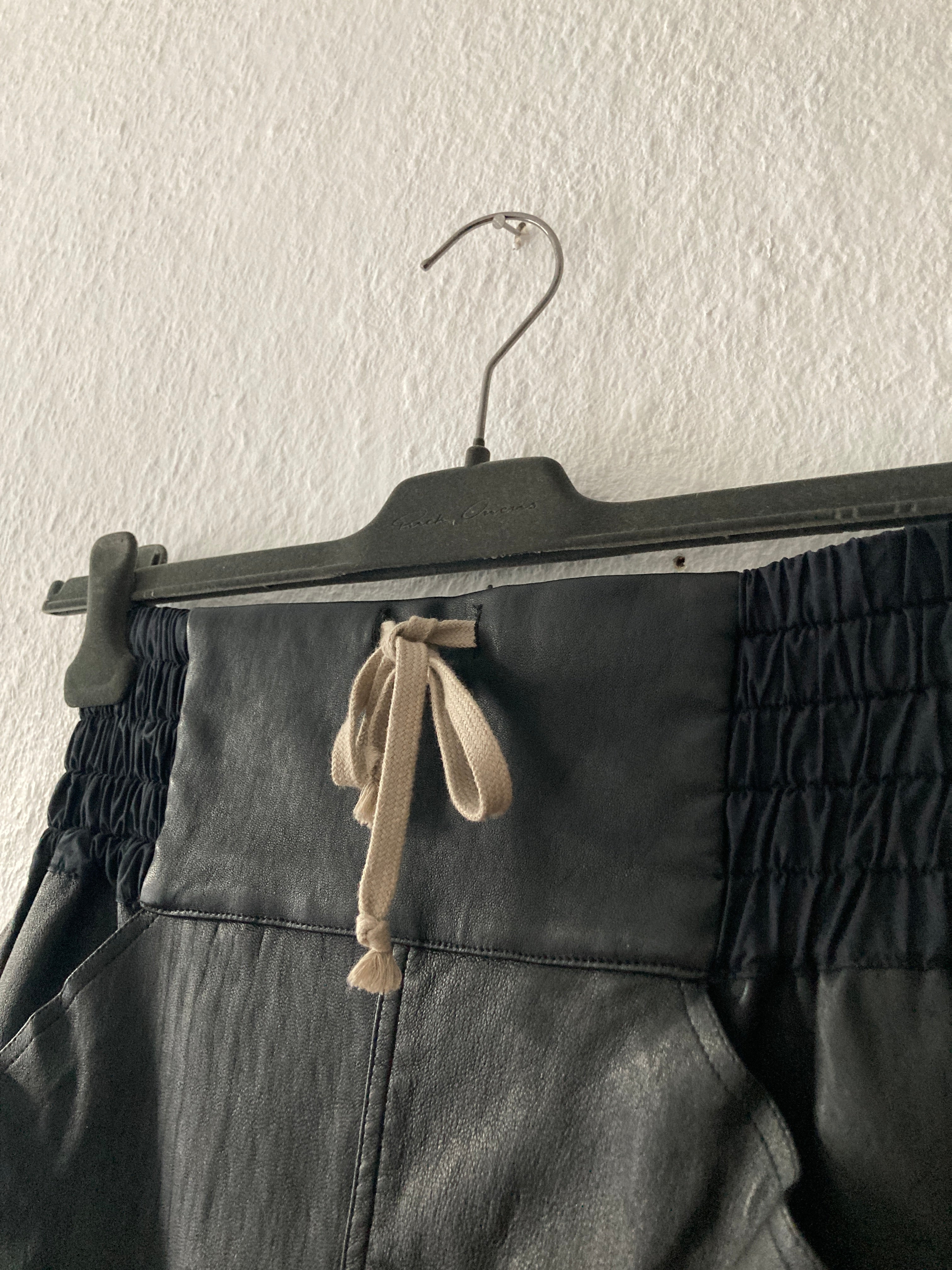 F/W 14 "MOODY" Runway Leather Boxing Shorts Rick Owens