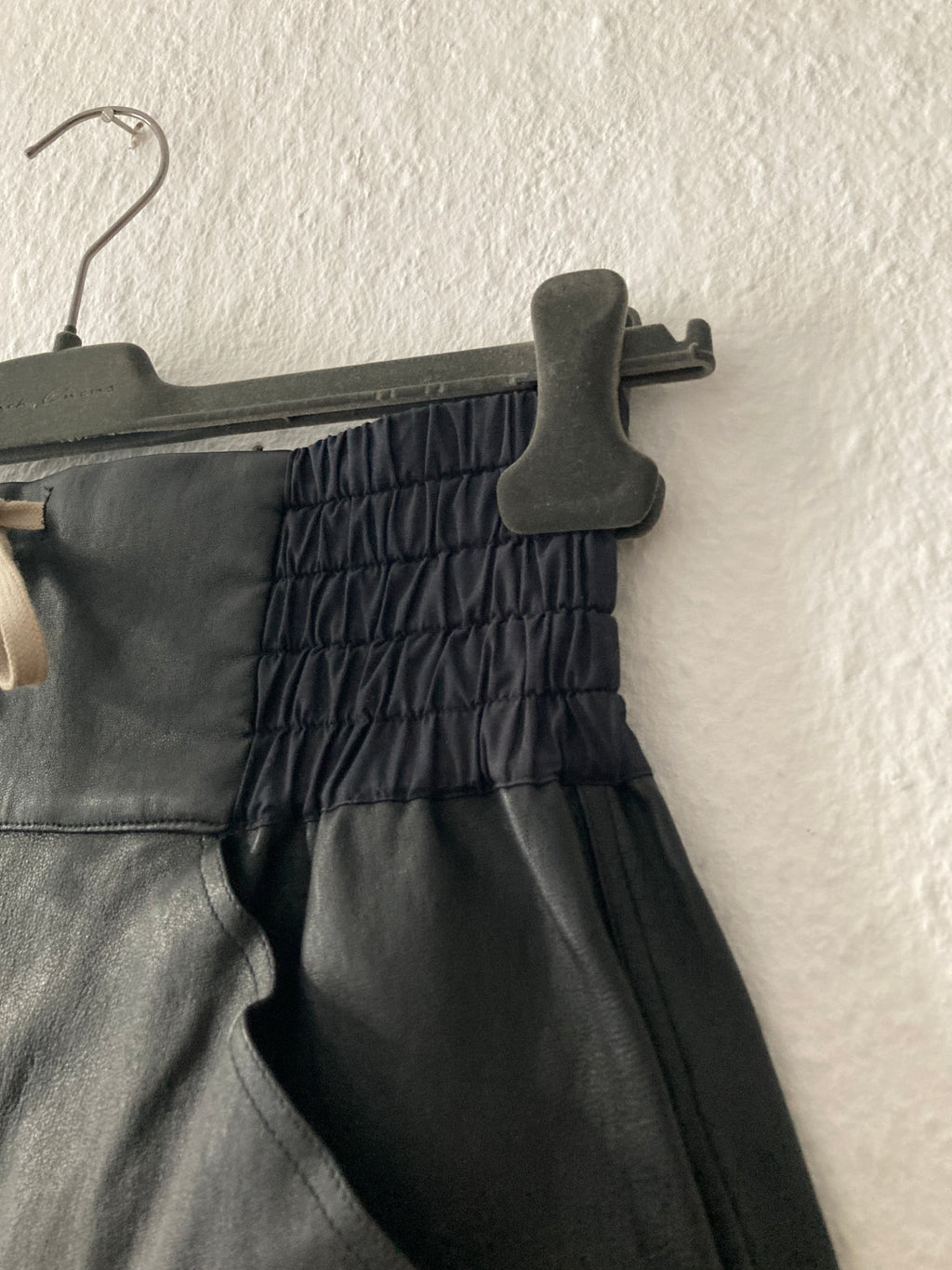 F/W 14 "MOODY" Runway Leather Boxing Shorts Rick Owens