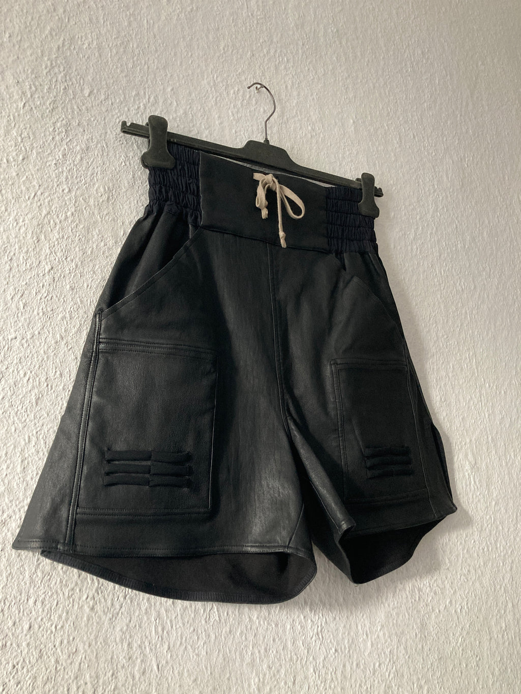 F/W 14 "MOODY" Runway Leather Boxing Shorts Rick Owens