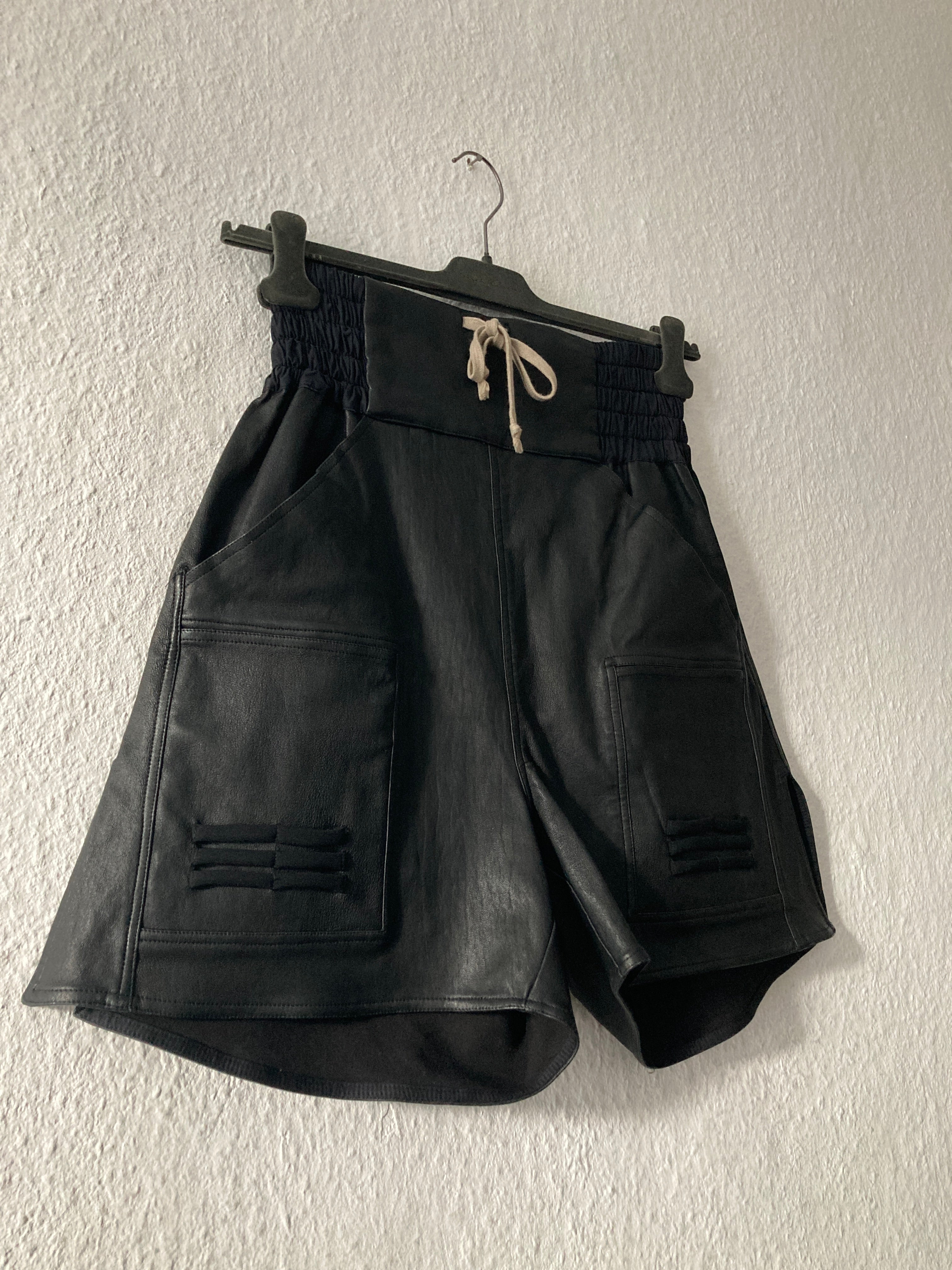 F/W 14 "MOODY" Runway Leather Boxing Shorts Rick Owens