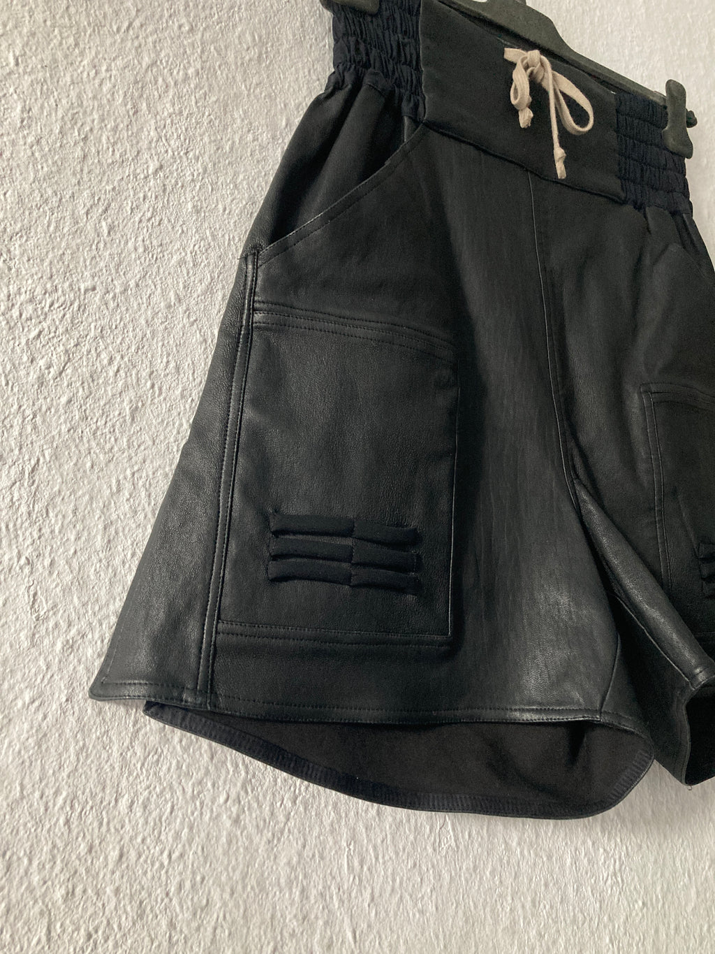 F/W 14 "MOODY" Runway Leather Boxing Shorts Rick Owens