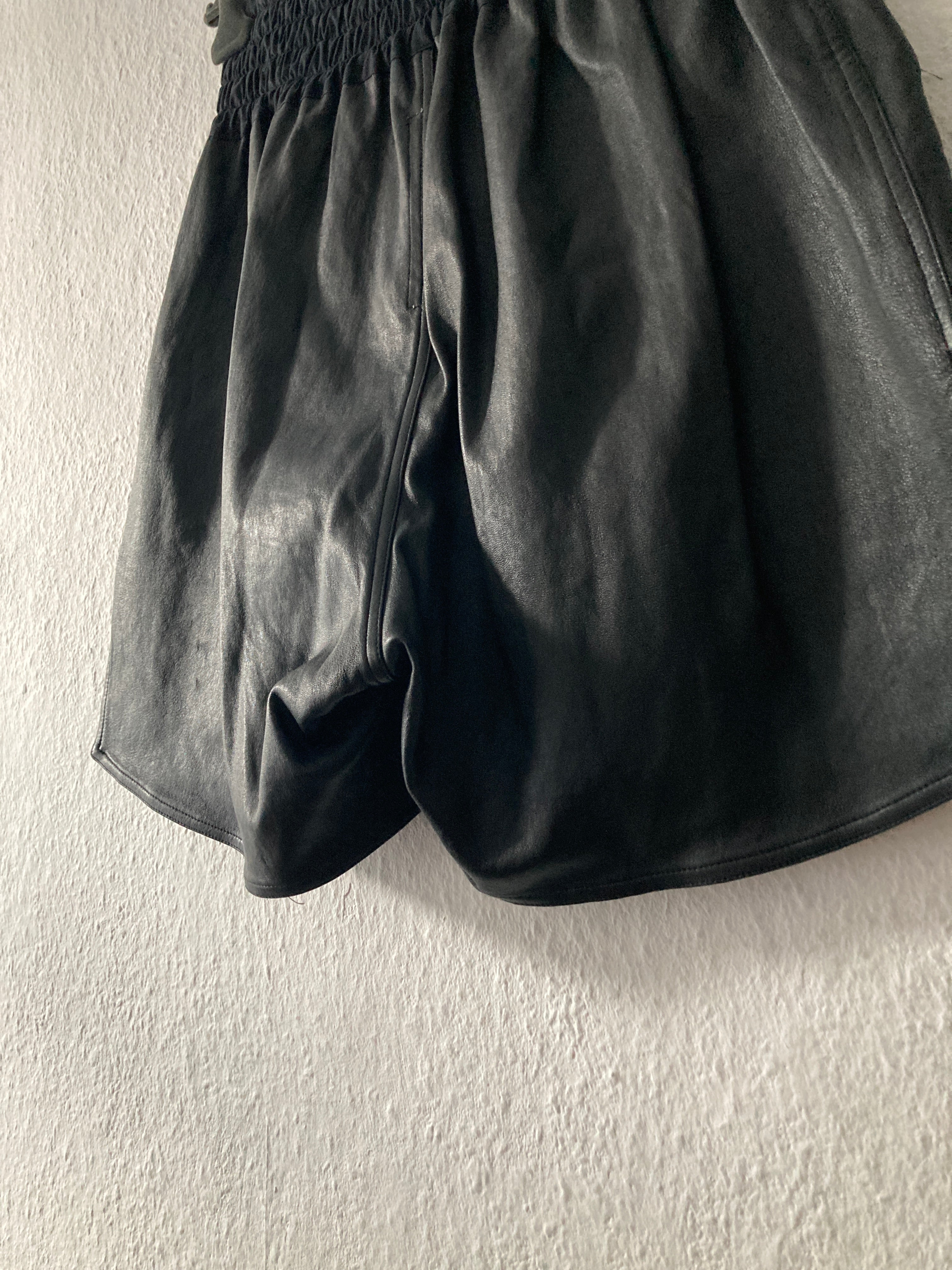 F/W 14 "MOODY" Runway Leather Boxing Shorts Rick Owens