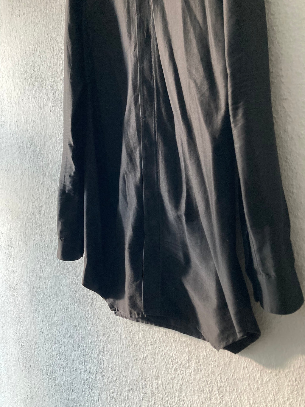 F/W 13 "PLINTH" Silk & Cotton Runway High-Neck Shirt in Black Size 50/M