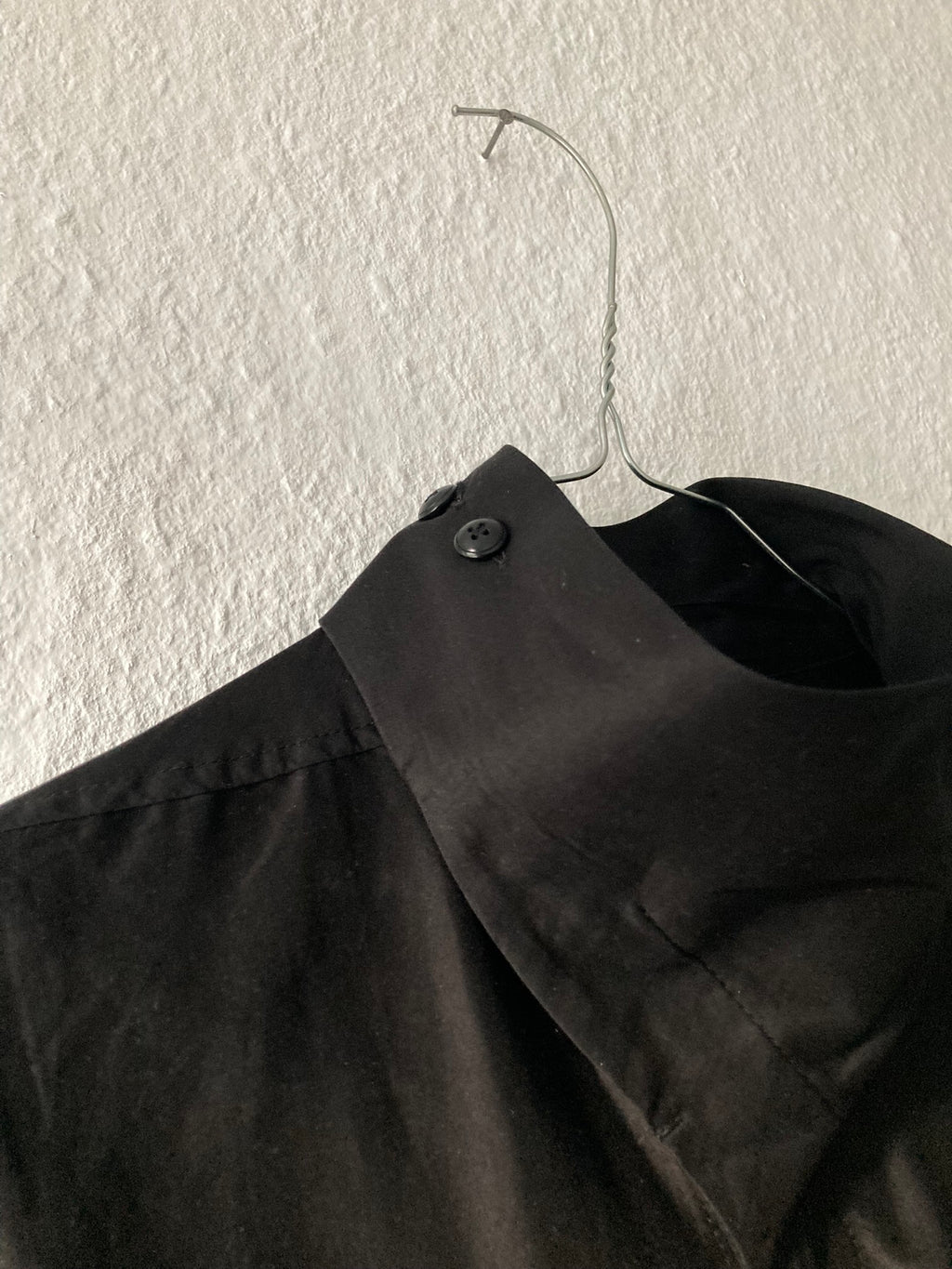 F/W 13 "PLINTH" Silk & Cotton Runway High-Neck Shirt in Black Size 50/M