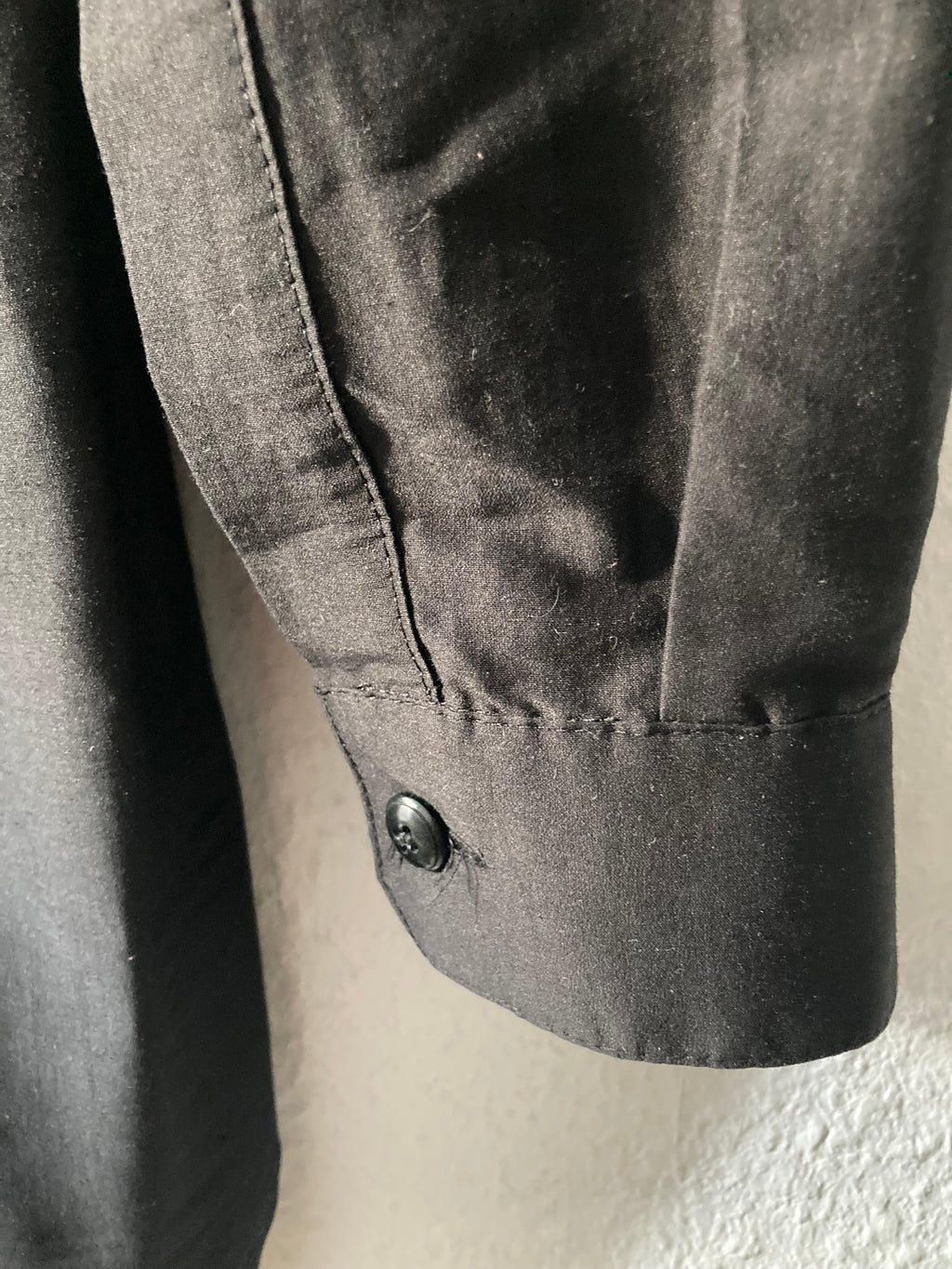 F/W 13 "PLINTH" Silk & Cotton Runway High-Neck Shirt in Black Size 50/M