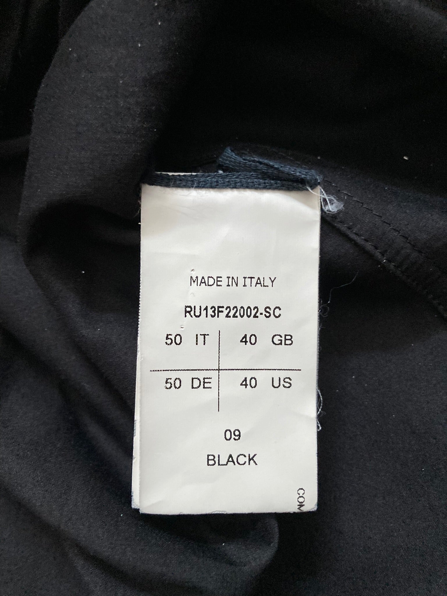 F/W 13 "PLINTH" Silk & Cotton Runway High-Neck Shirt in Black Size 50/M