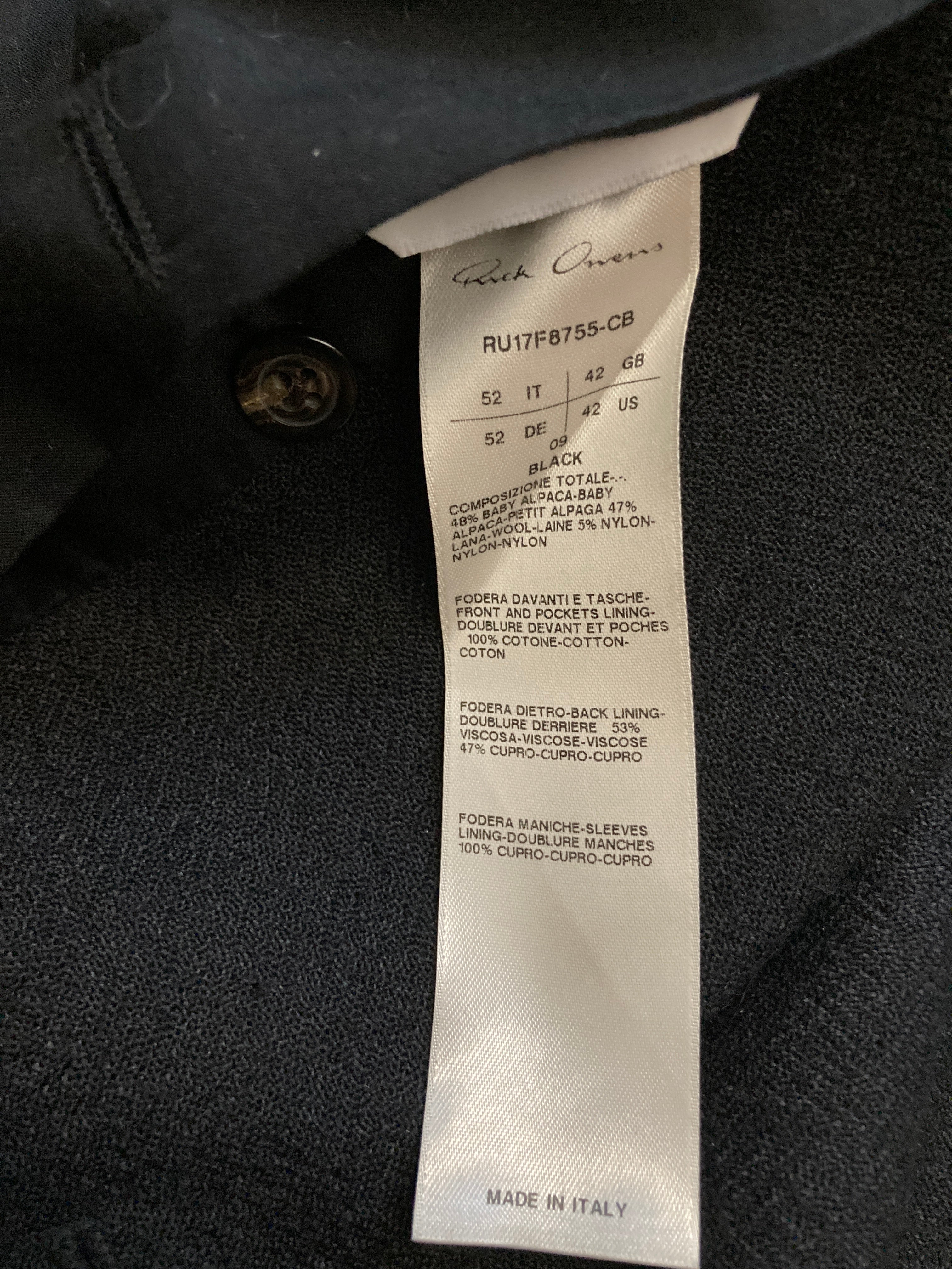 F/W 17 "GLITTER" Baby Alpaca Wool Blazer Rick Owens 52/L