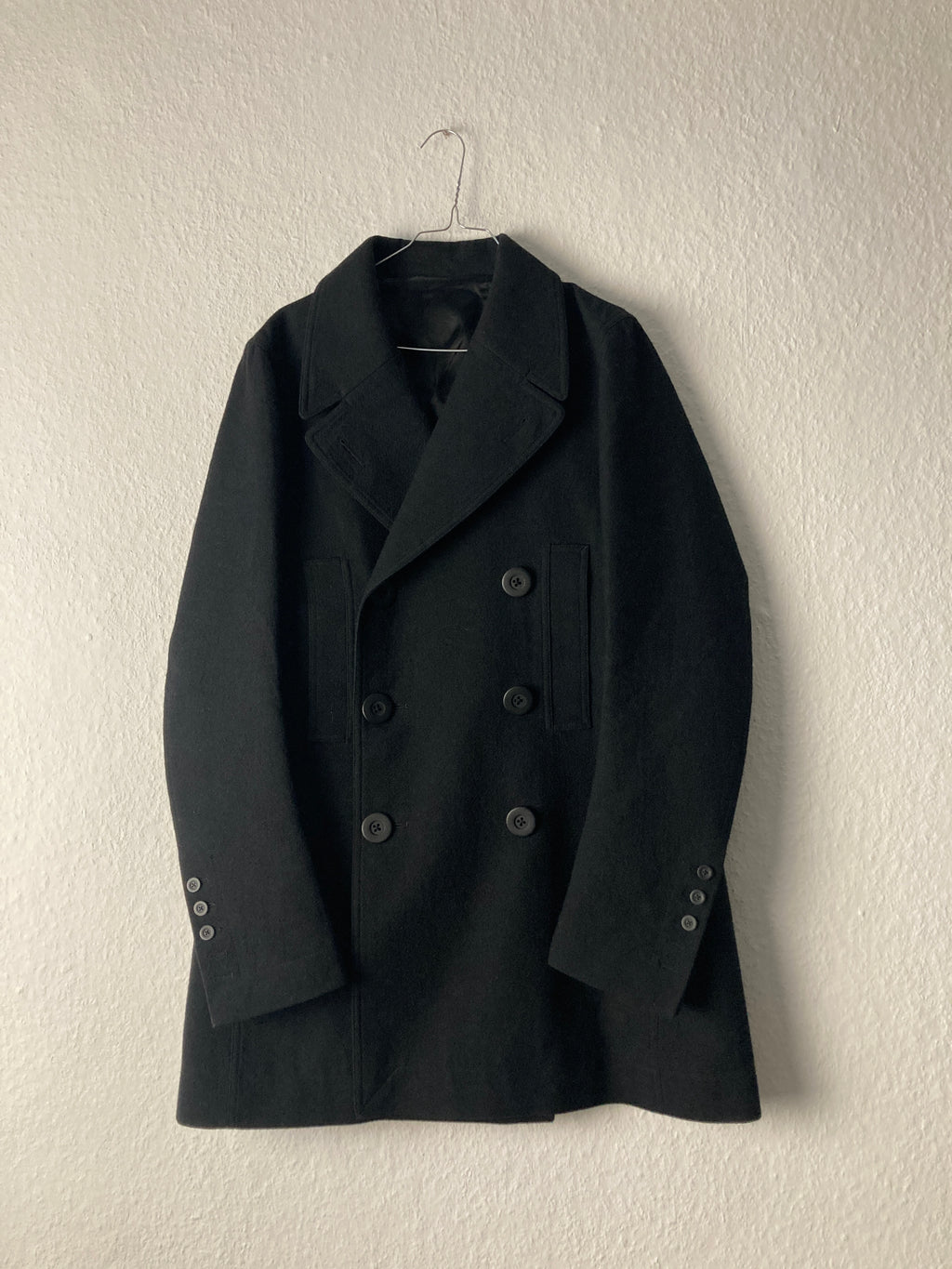 FW 16 "MASTODON" Double-Breasted JMF Wool Peacoat Rick Owens
