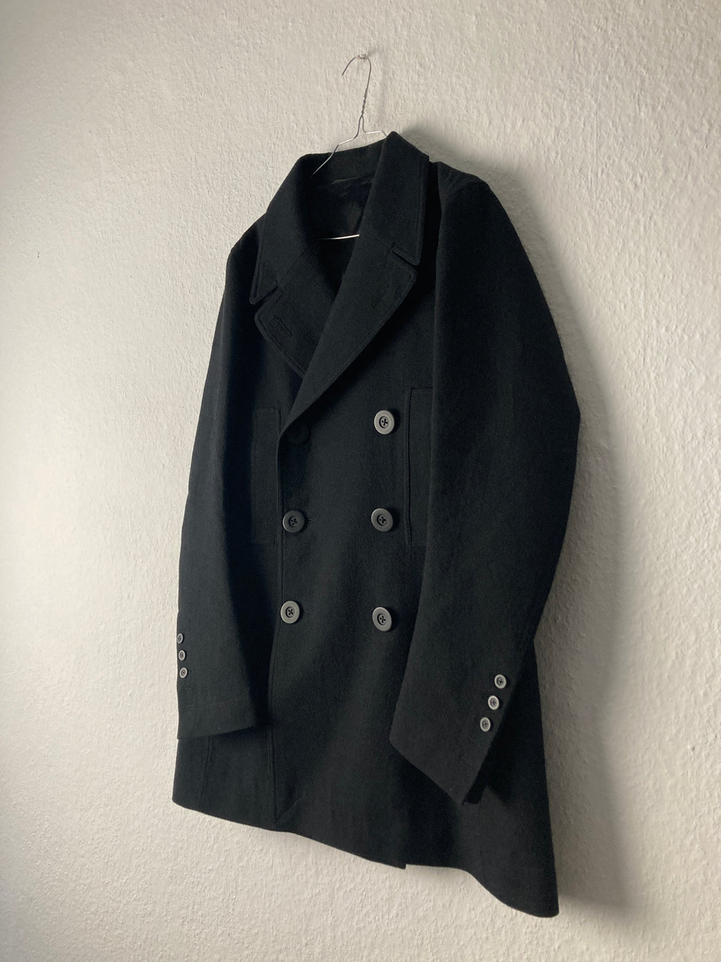 FW 16 "MASTODON" Double-Breasted JMF Wool Peacoat Rick Owens